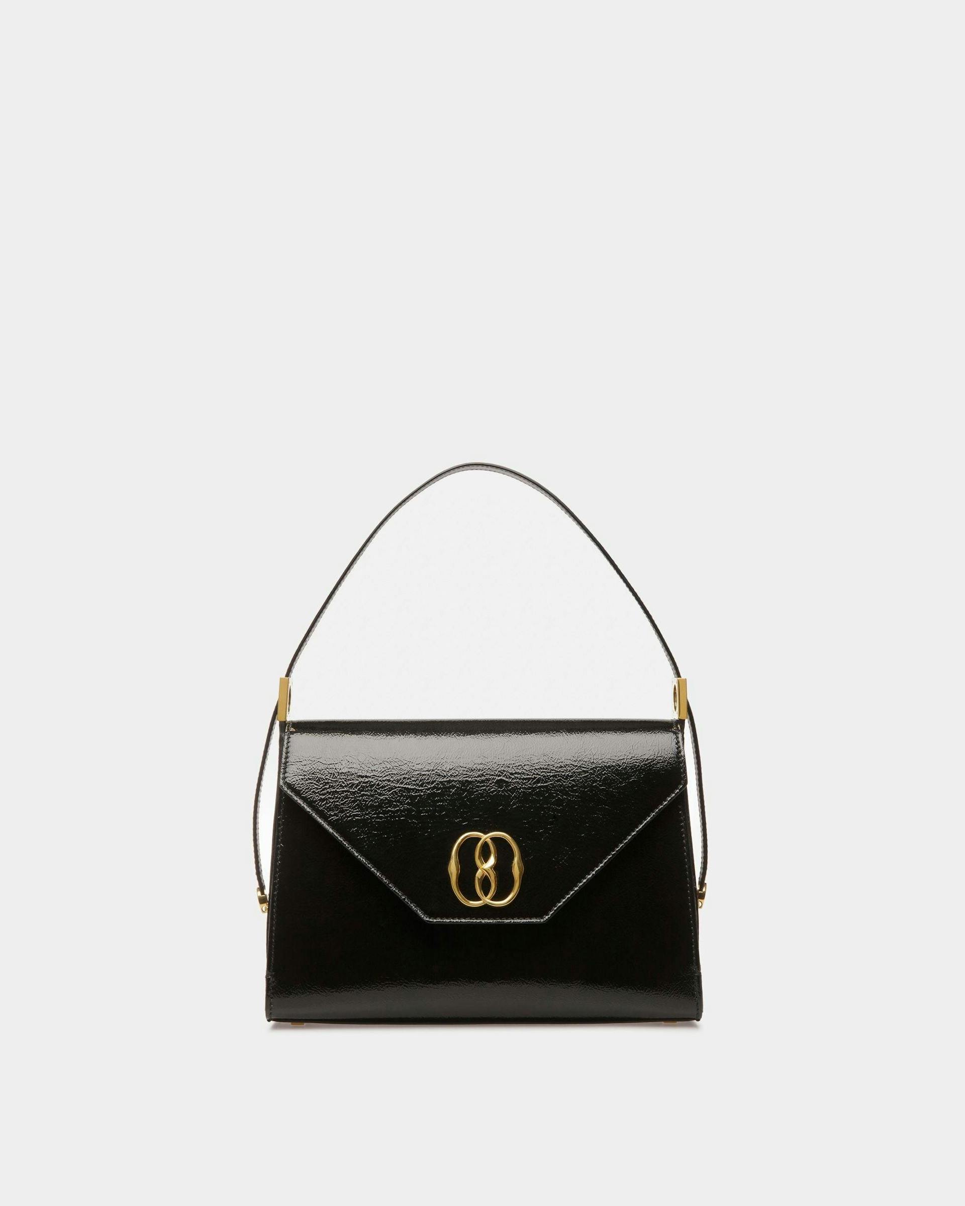 Emblem Shoulder Bag In Black Leather - Women's - Bally - 01