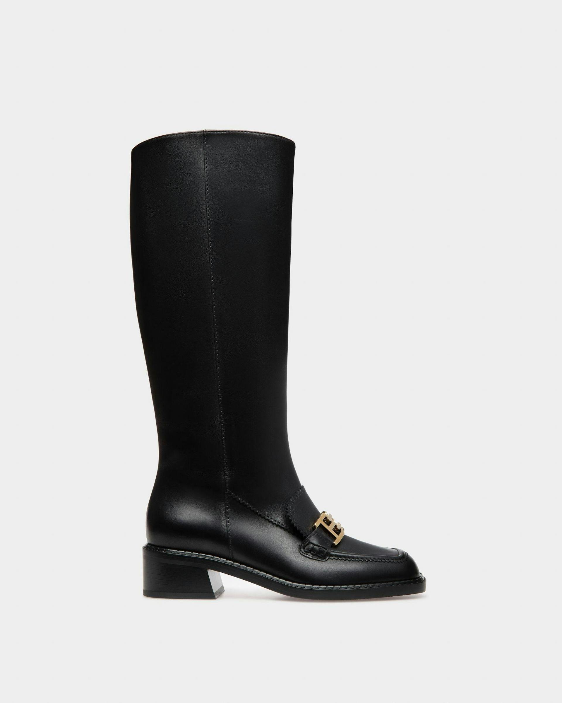 Ebele Leather Long Boots In Black - Women's - Bally - 01