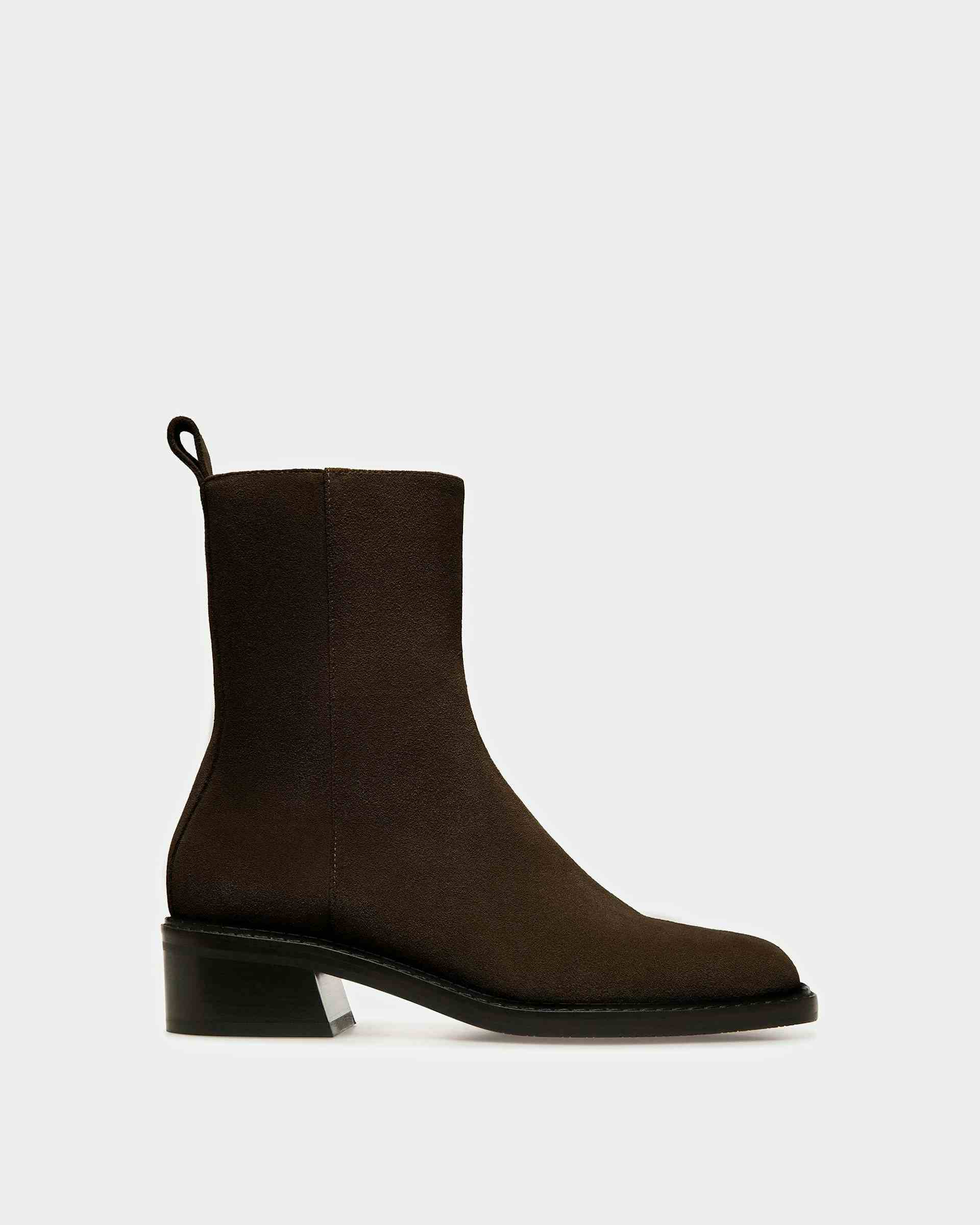 Austine Leather Boots In Ebony Brown - Women's - Bally