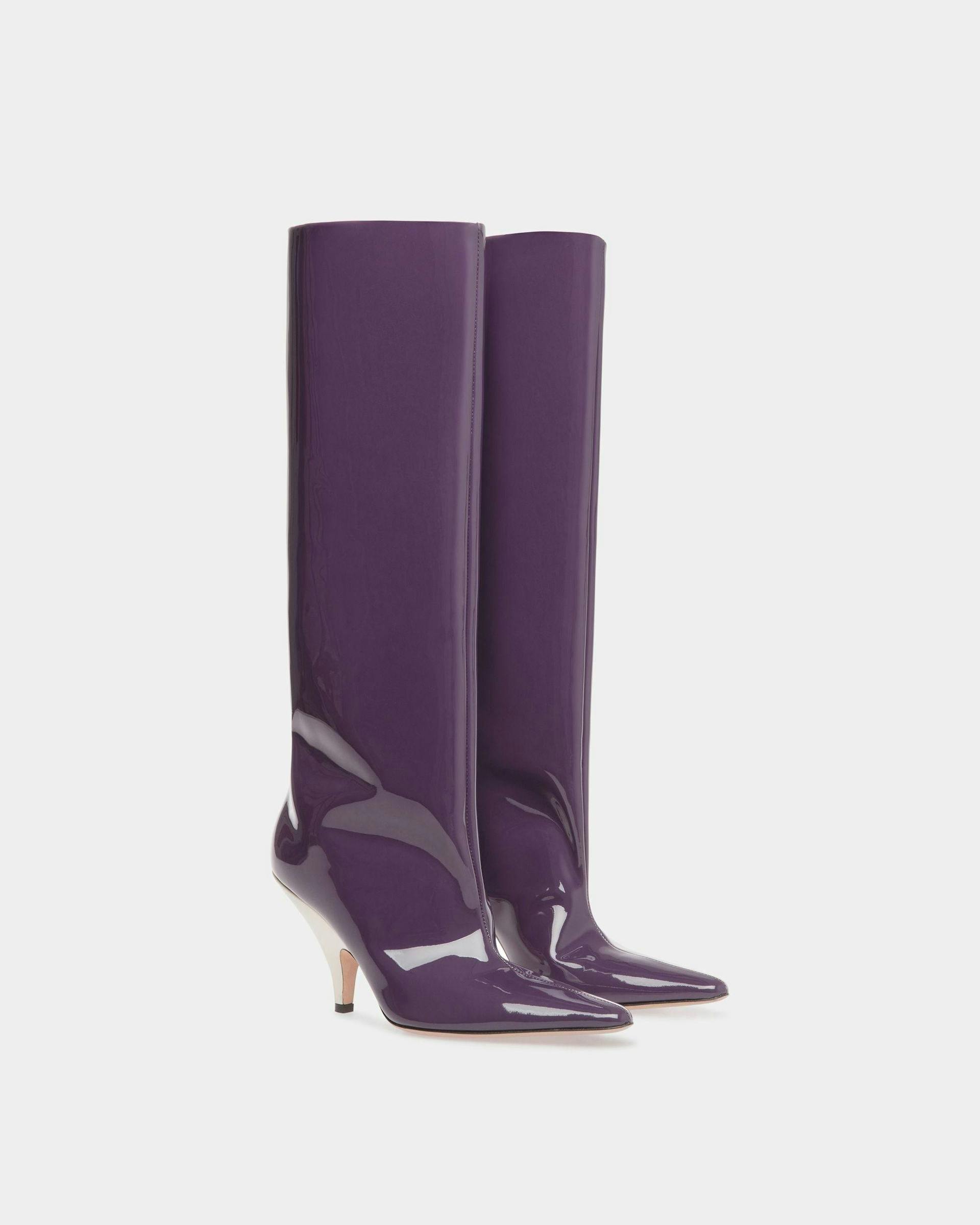 Katy Long Boots In Orchid Leather - Women's - Bally - 03