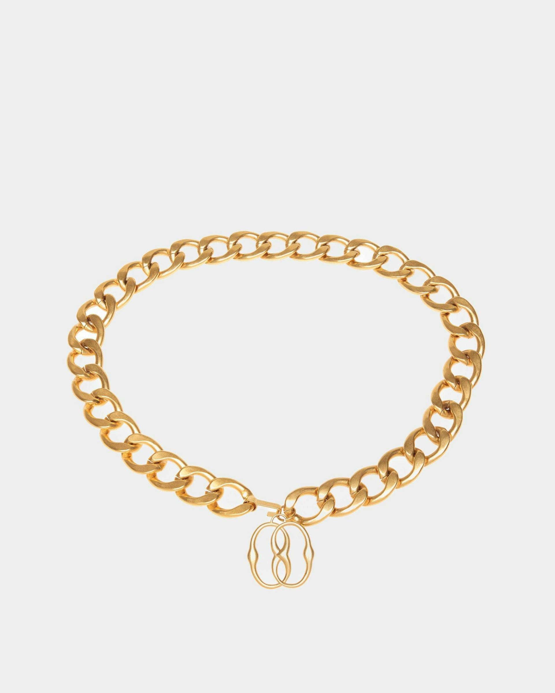 Emblem Chain Belt In Gold Brass - Women's - Bally - 01