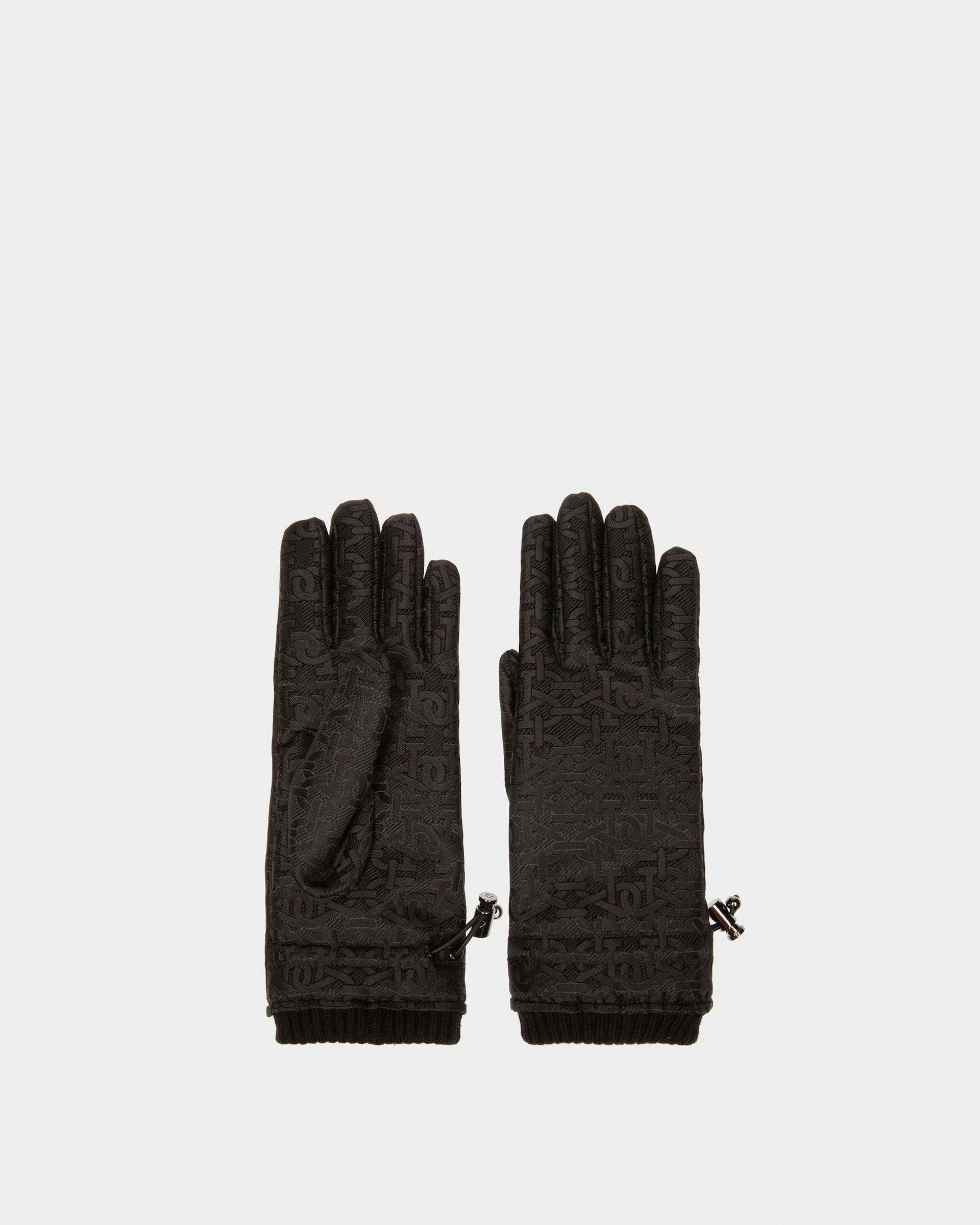 Recycled Polyster Gloves In Black - Women's - Bally - 01