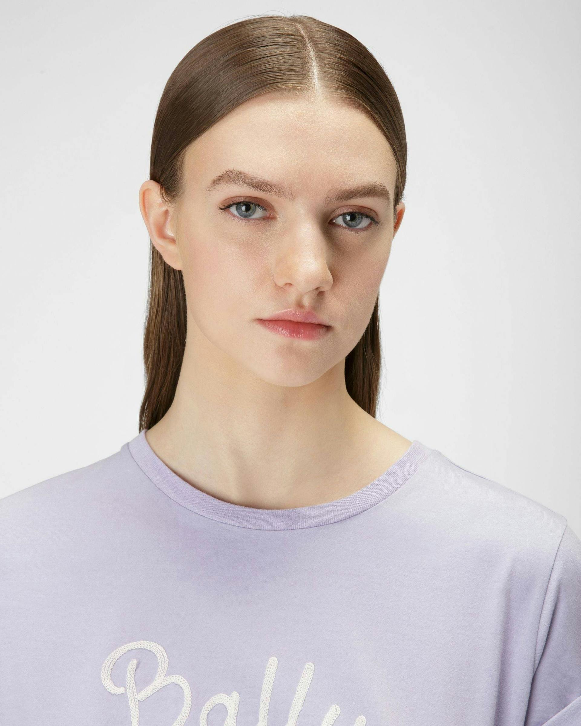 Organic Cotton T-Shirt In Lilac - Women's - Bally - 02