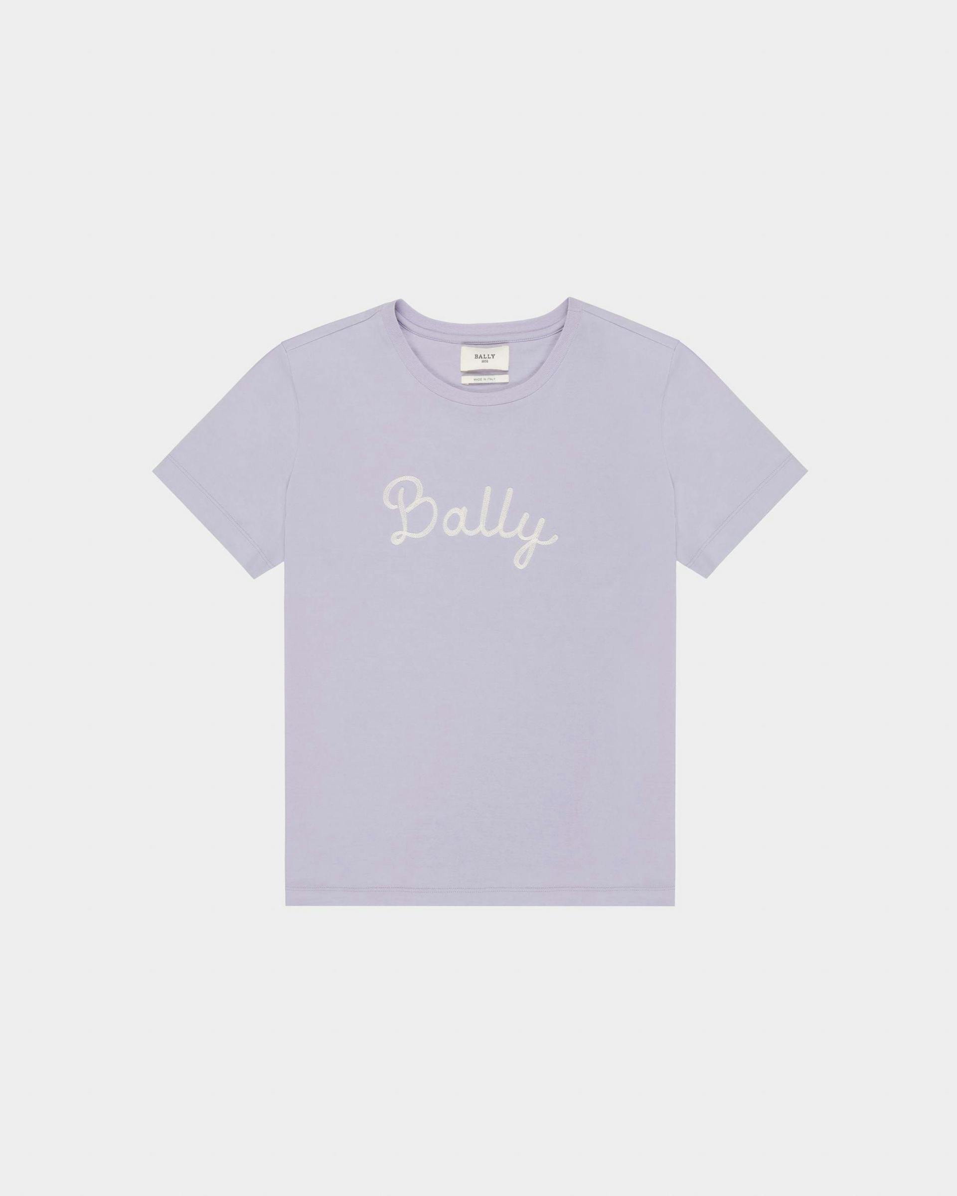 Organic Cotton T-Shirt In Lilac - Women's - Bally - 04