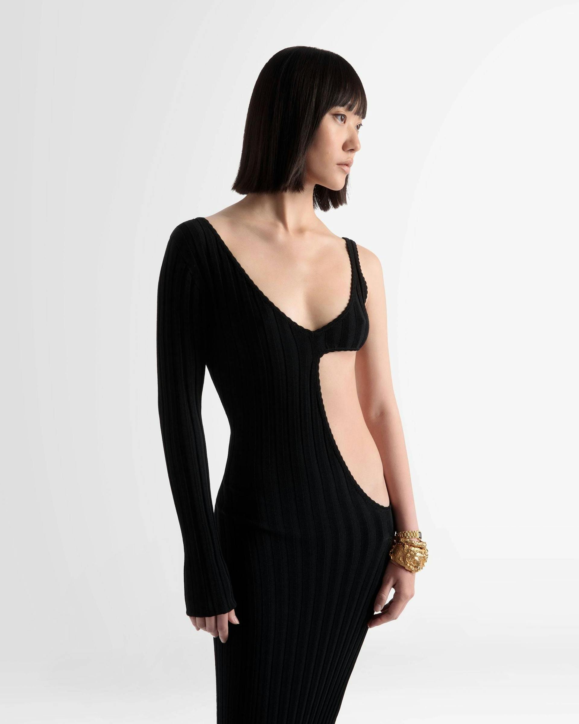 Cut Out Knit Dress In Black - Women's - Bally - 02