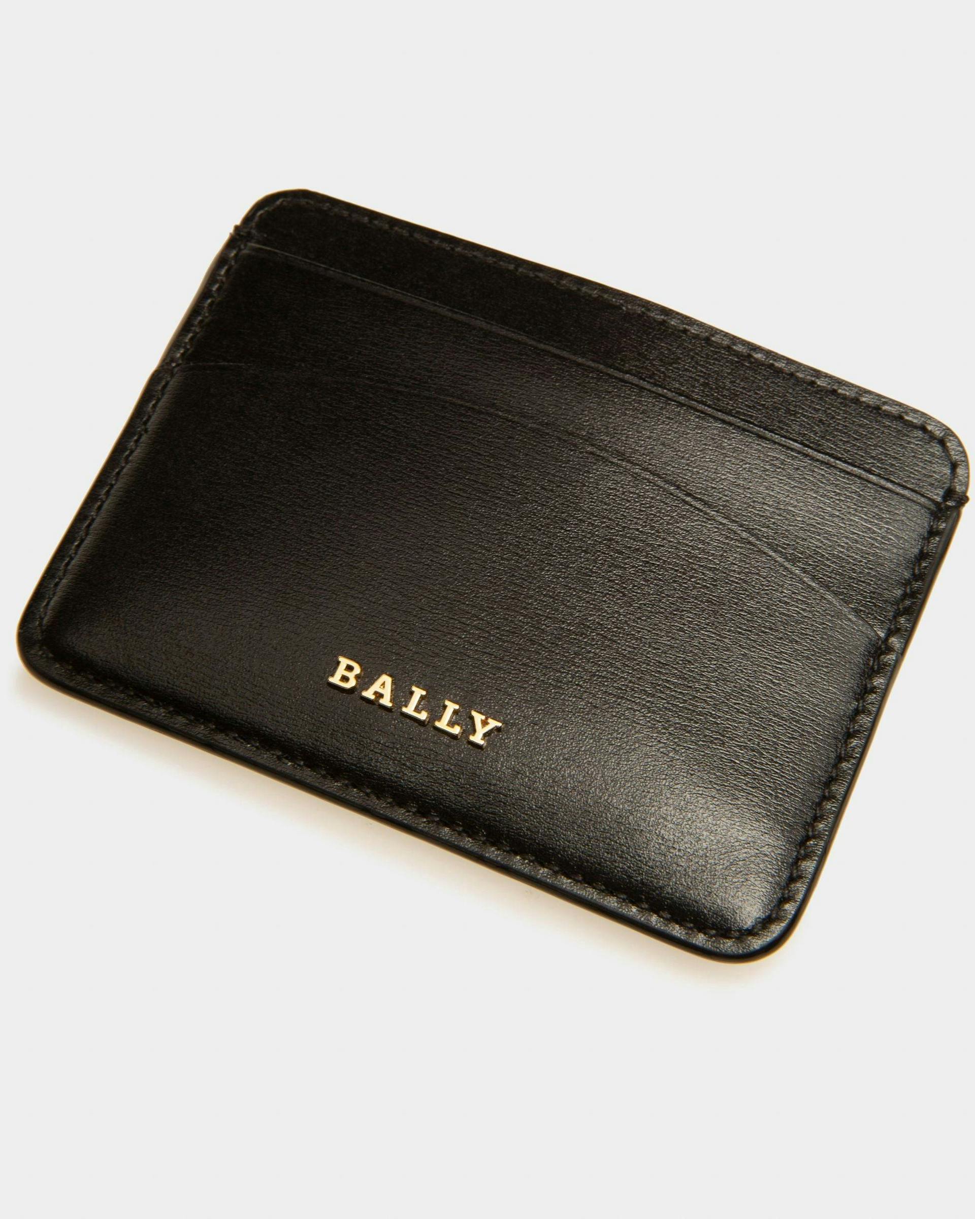 Lexye Leather Card Holder In Black - Women's - Bally - 04
