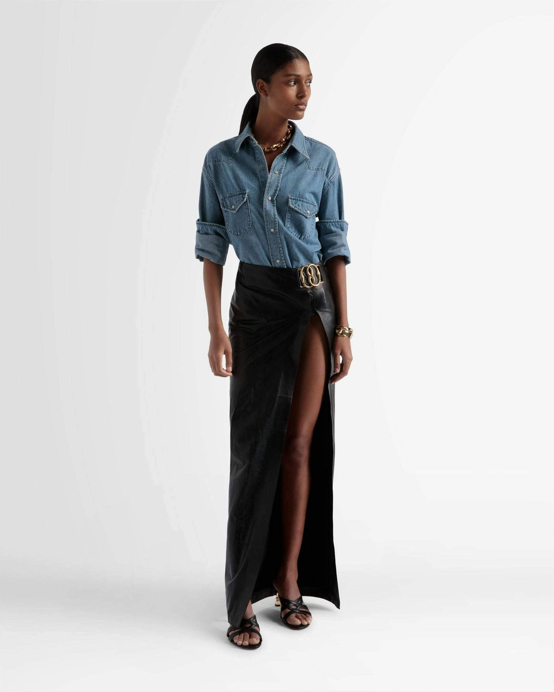Side Split Leather Skirt - Bally