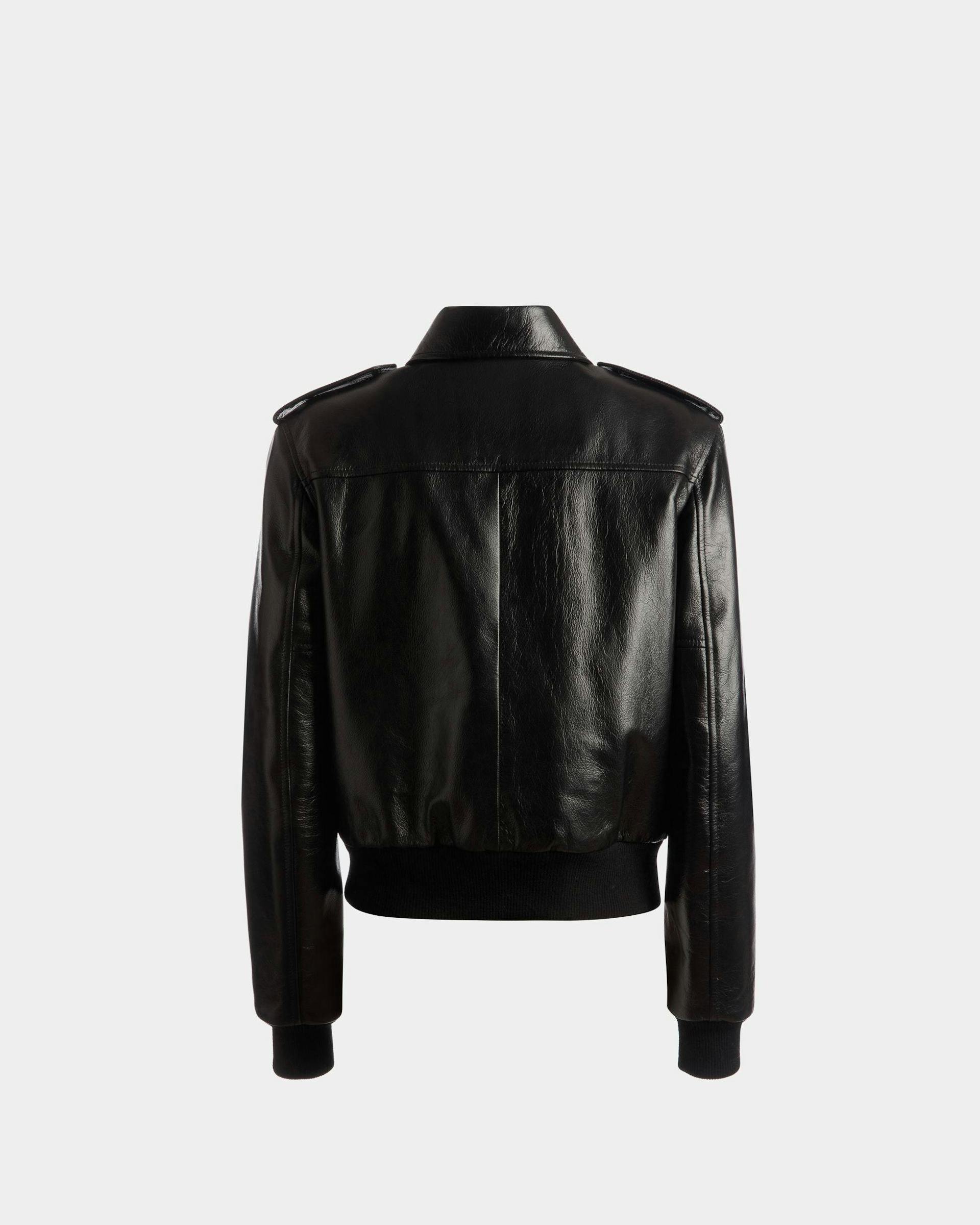 Bomber Jacket In Black Leather - Women's - Bally - 06