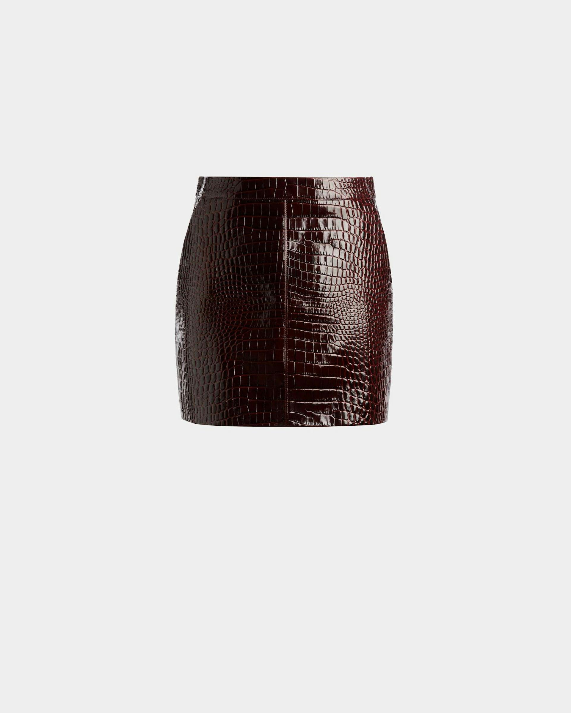 Skirt In Burgundy Leather - Women's - Bally - 01