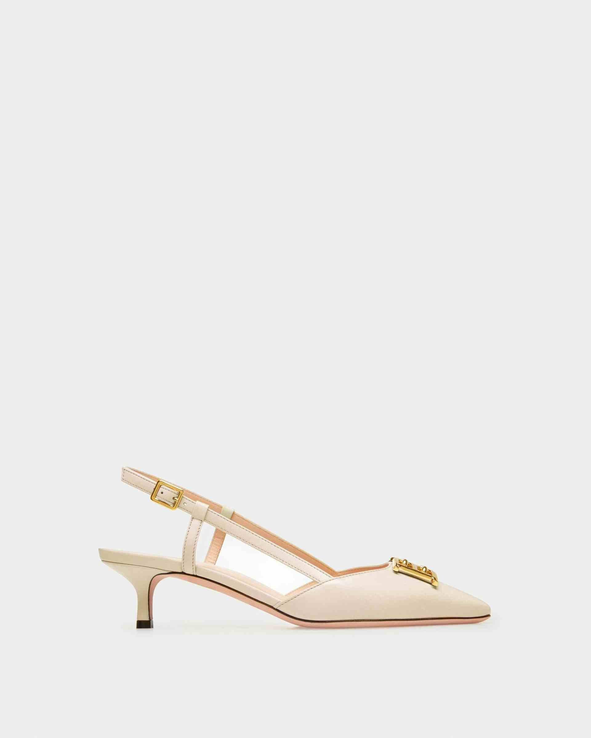 Eva Slingback Pumps In Fossil Leather - Women's - Bally