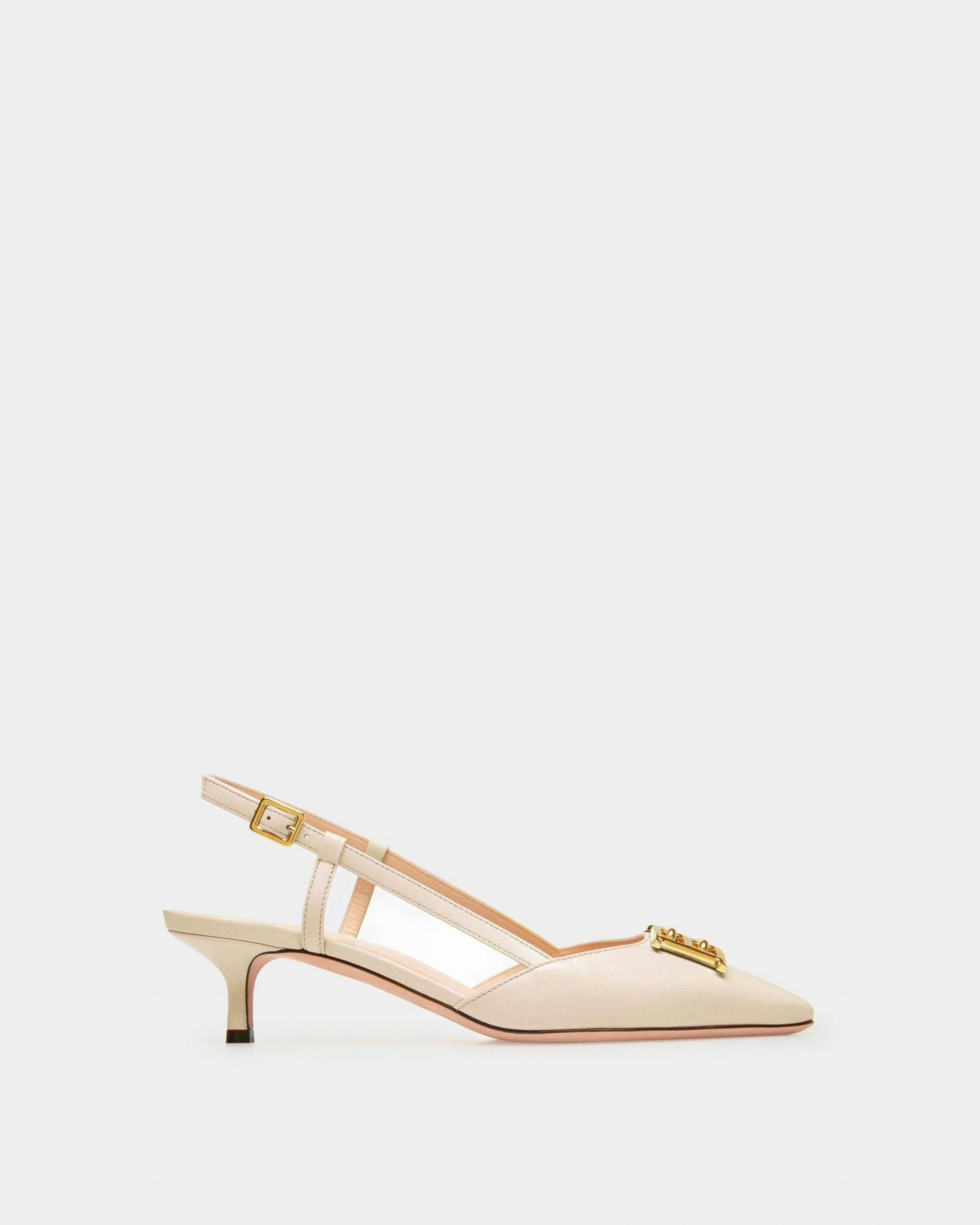 Eva Slingback Pumps In Fossil Leather - Women's - Bally - 01