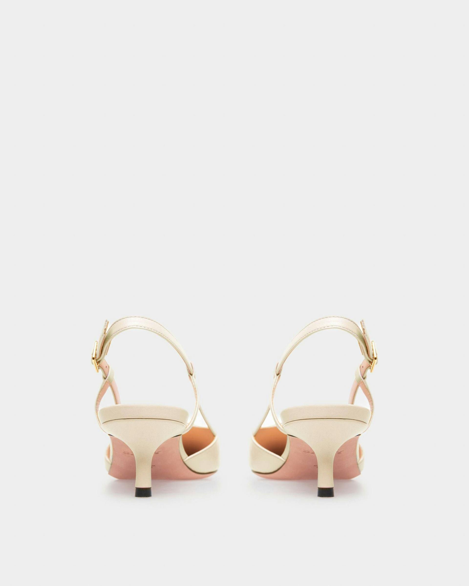 Eva Slingback Pumps In Fossil Leather - Women's - Bally - 04