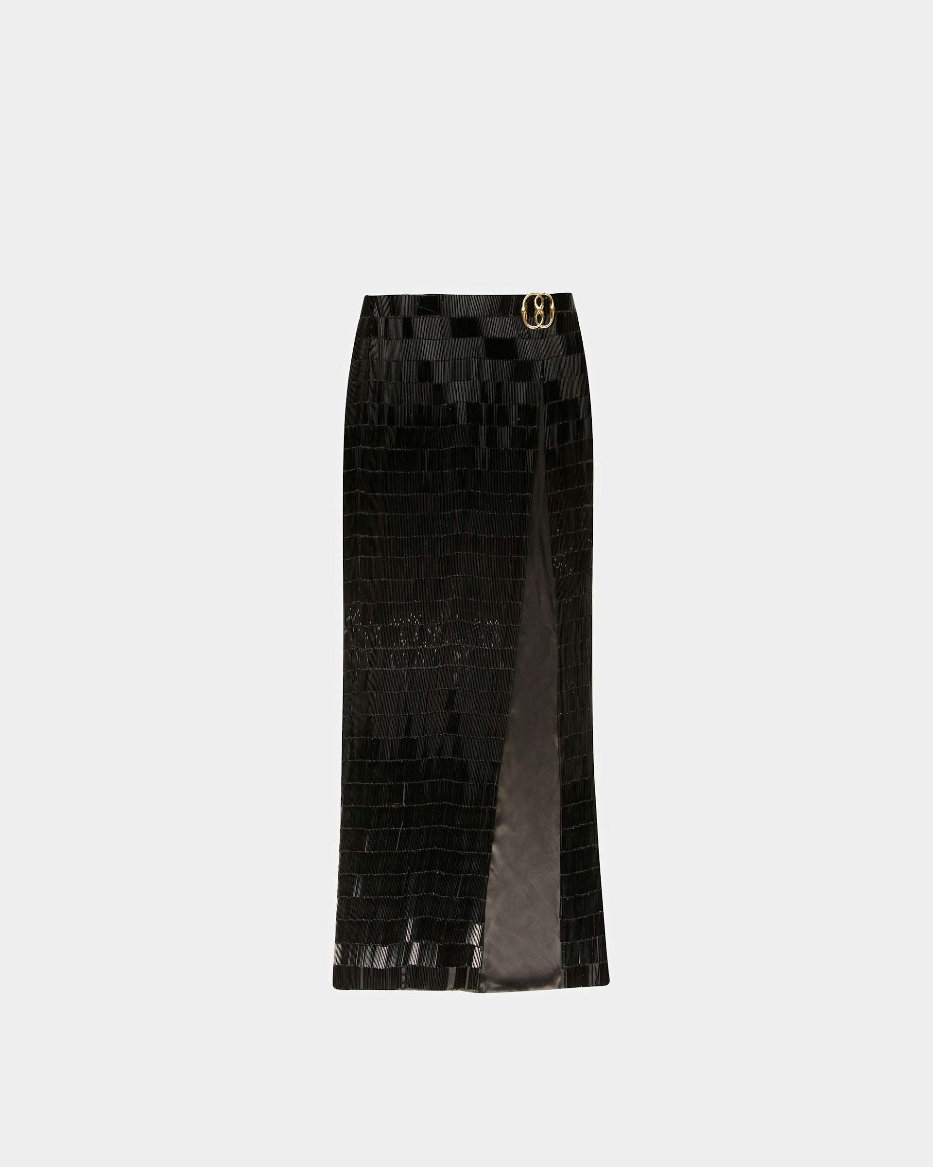 Side Split Silk Skirt In Black - Women's - Bally - 06