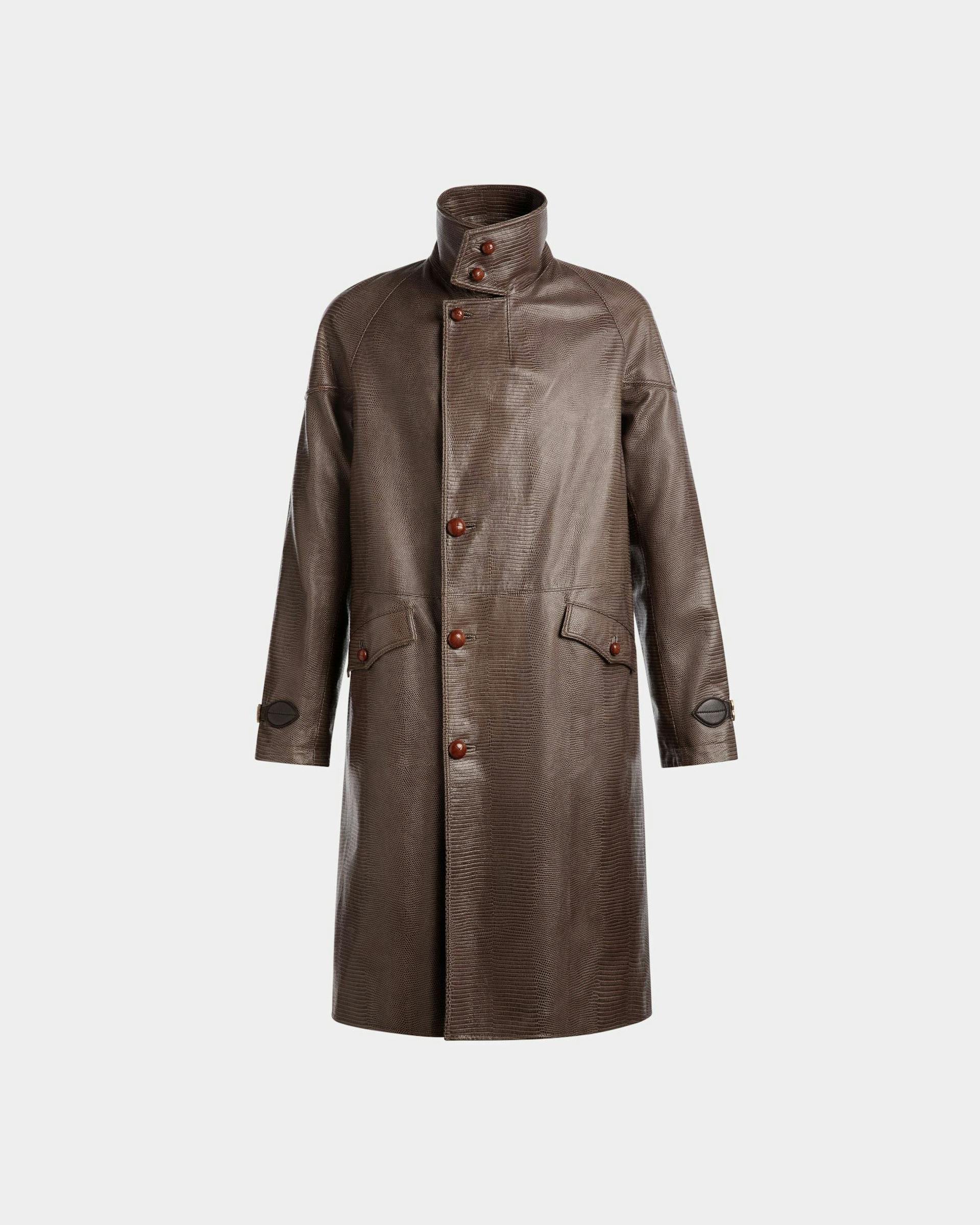 Pea Coat | Men's Coat | Grey Leather | Bally