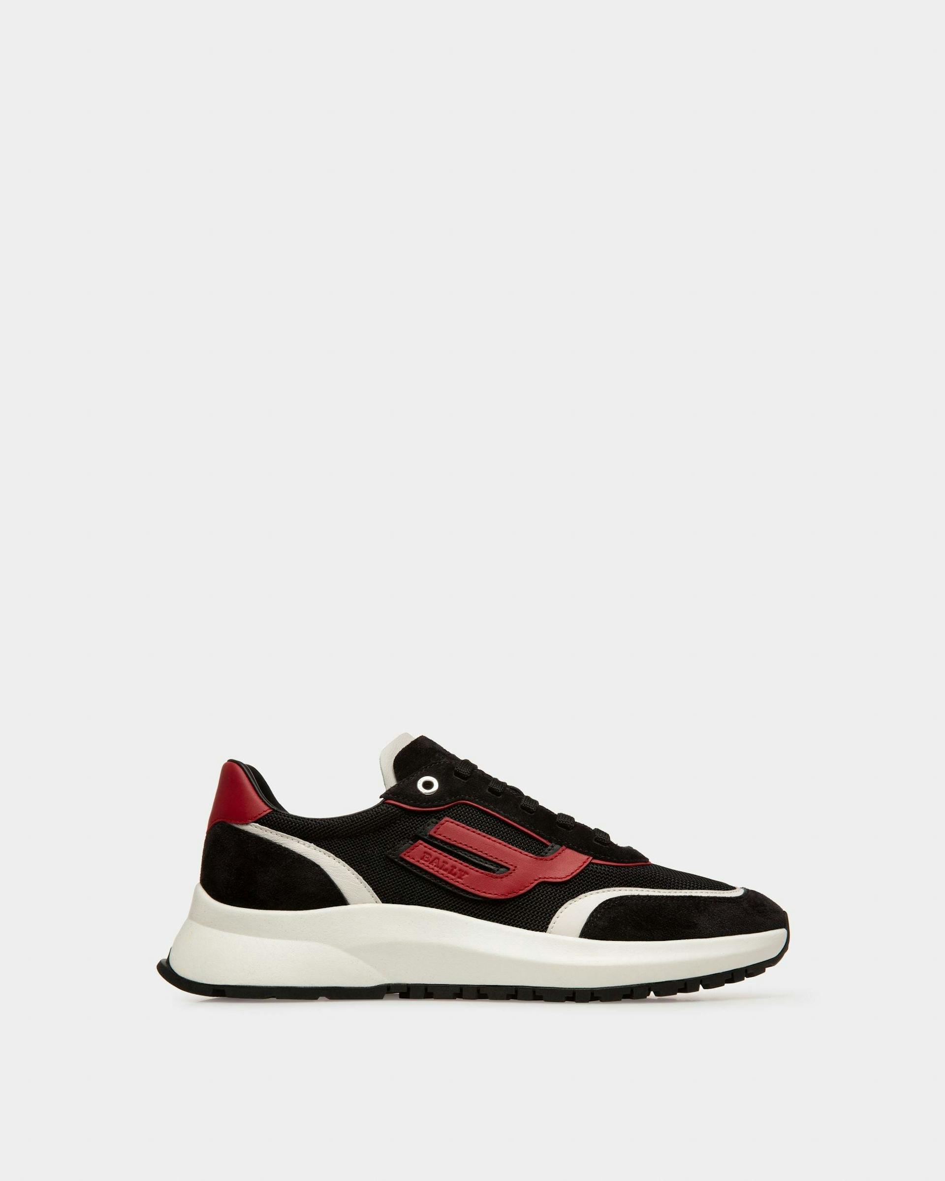 Demmy | Men'S Sneakers | Black, White And Red Mesh And Leather | Bally