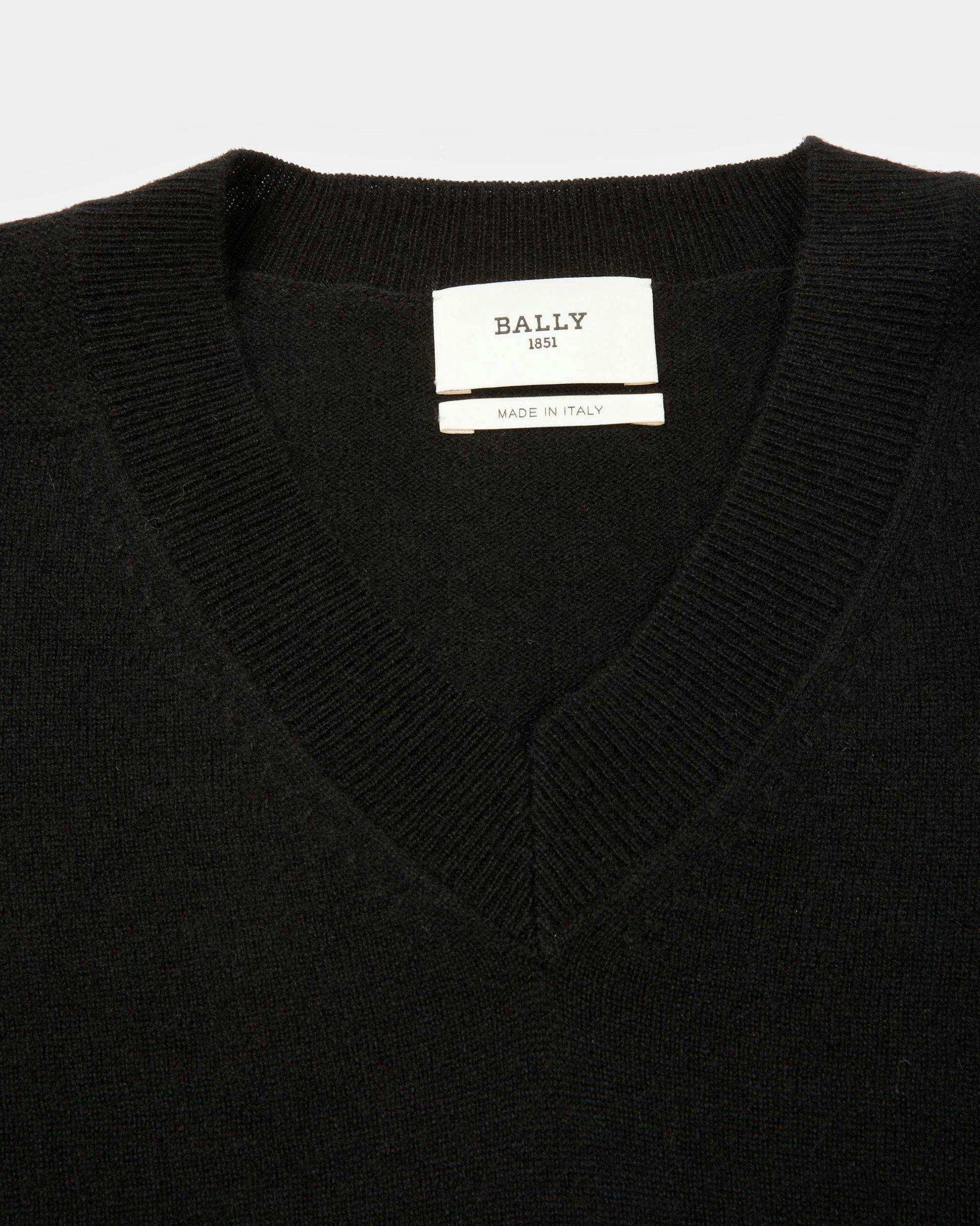 Cashmere V-Neck Sweater | Women's Sweater | Black Cashmere|Bally