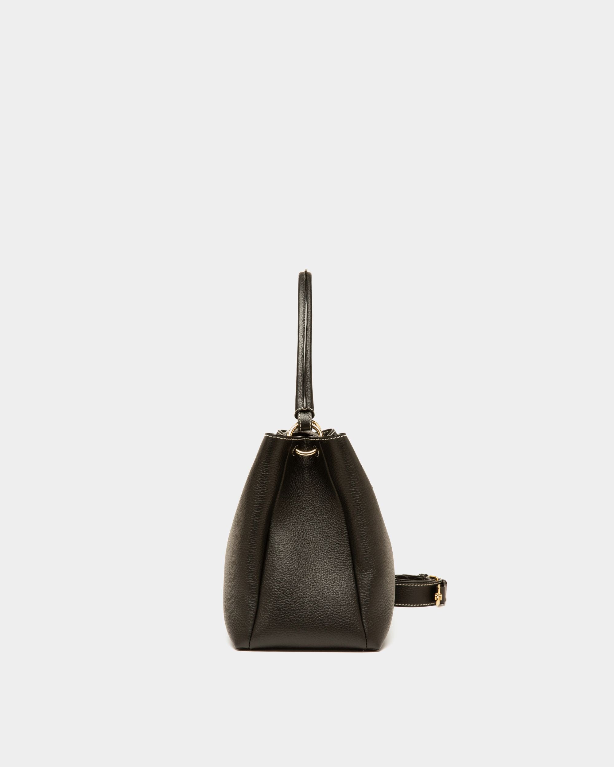 Lock Me Top Handle Bag In Black Leather - Women's - Bally - 04