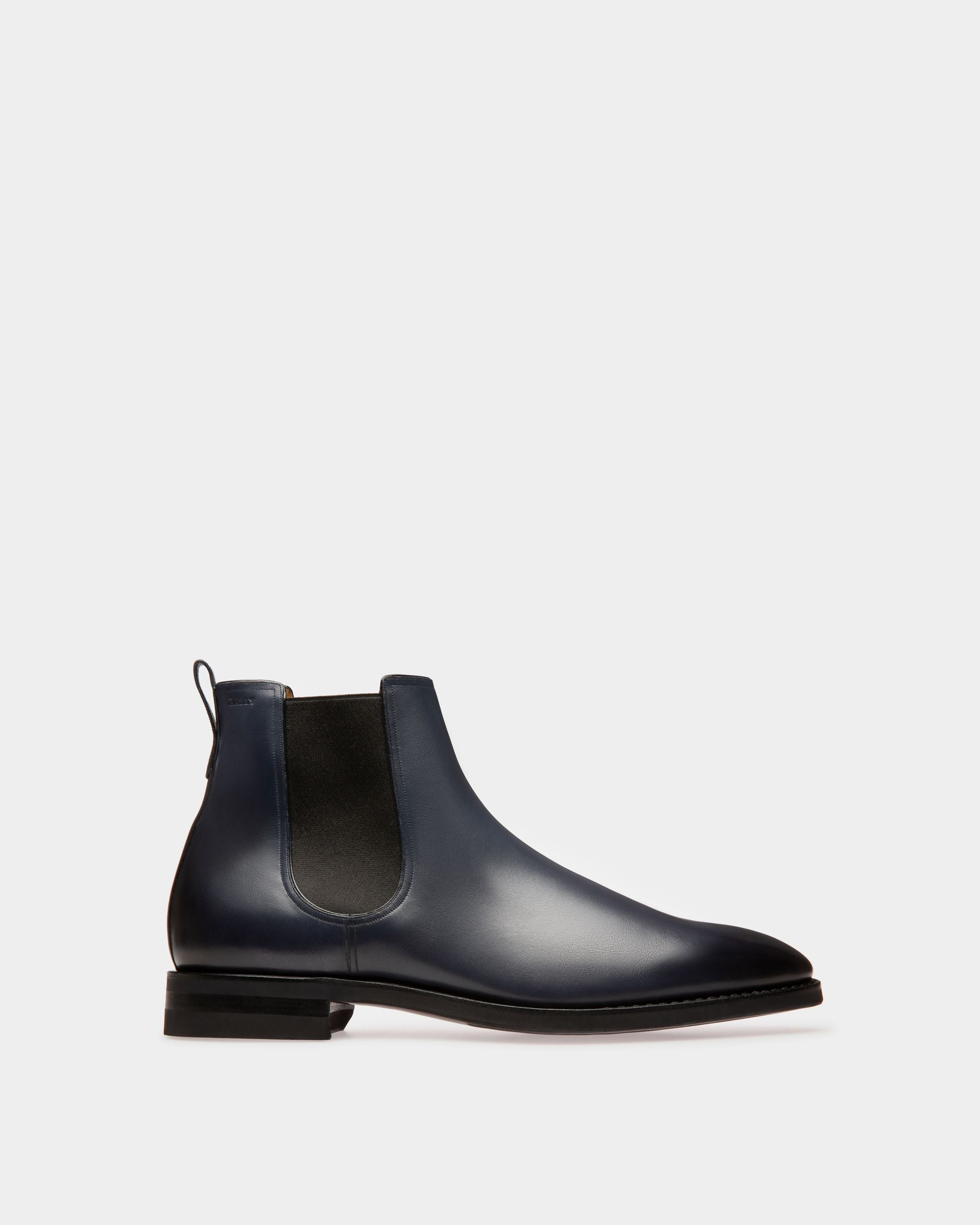 Scavone Leather Boots In Navy - Men's - Bally - 01
