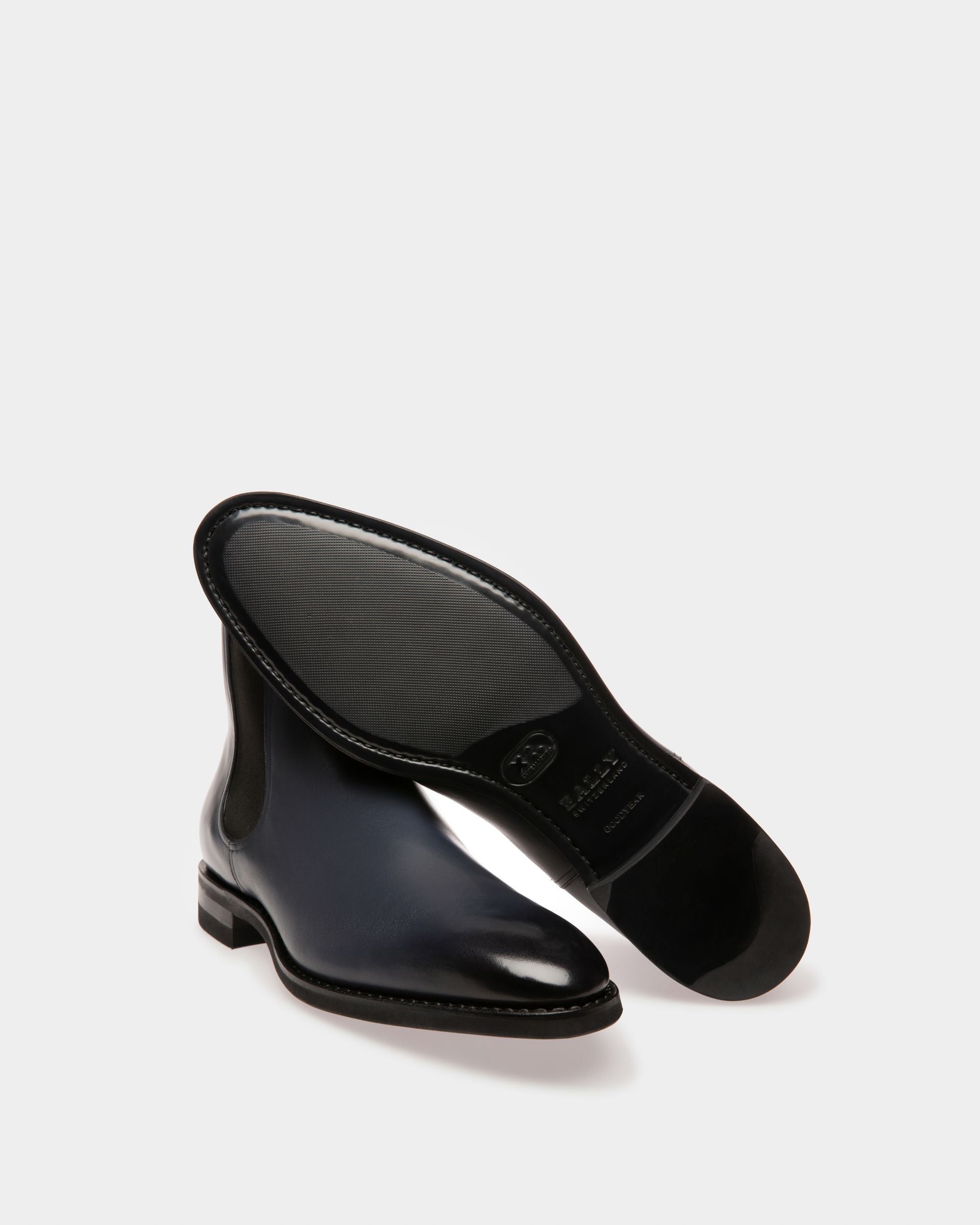 Scavone Leather Boots In Navy - Men's - Bally - 04