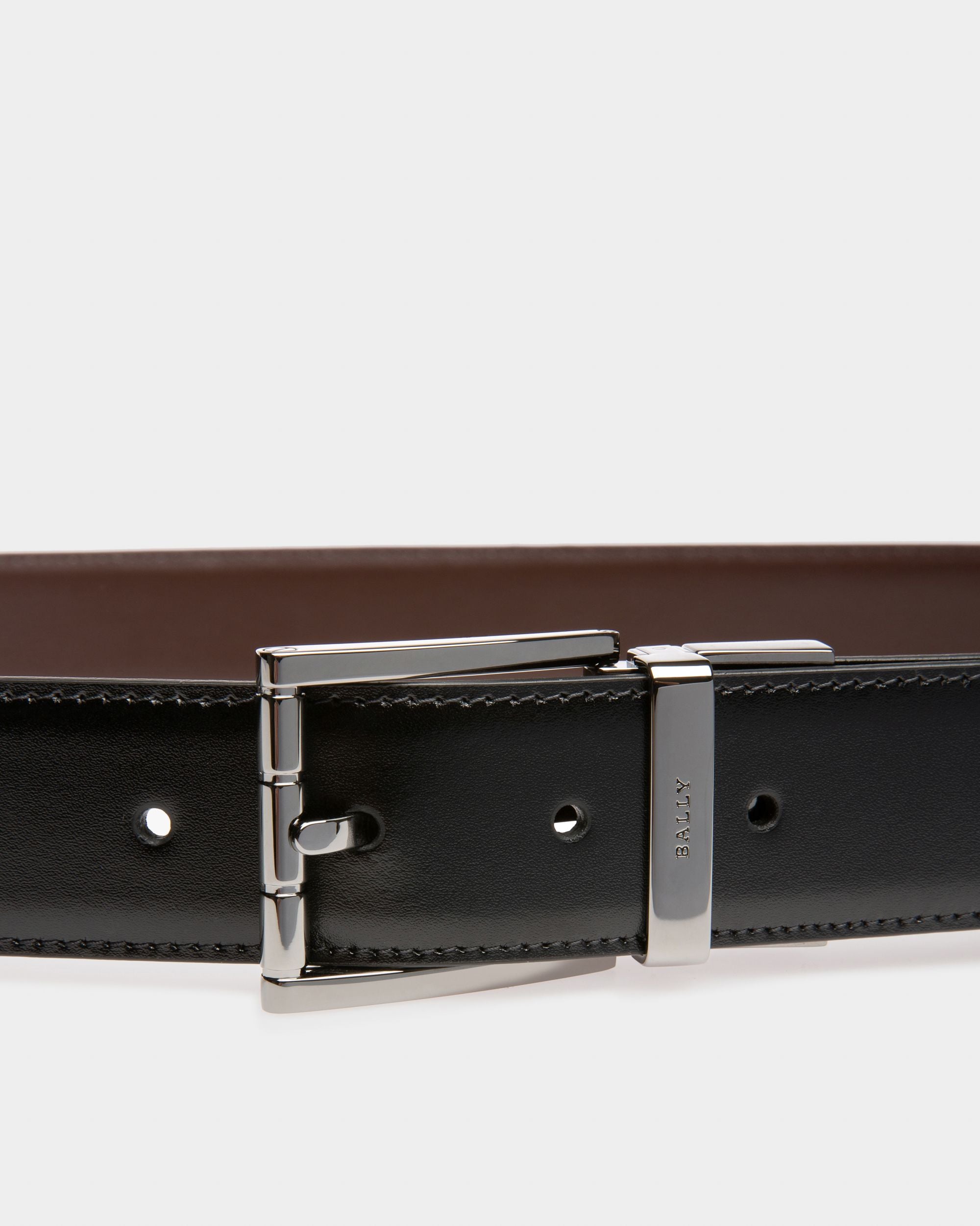 Astor Leather 35mm Belt In Black - Men's - Bally - 03