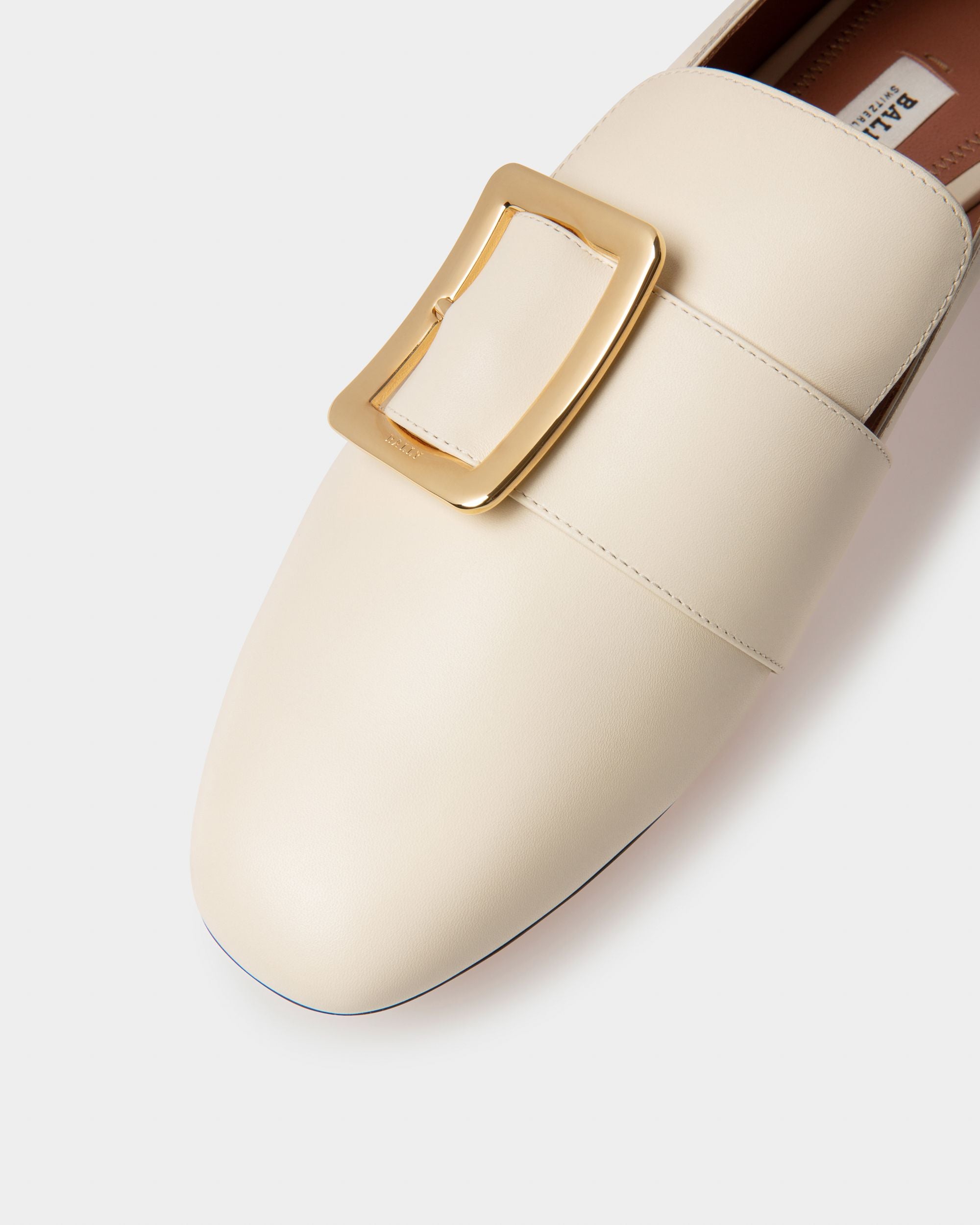 Women s Janelle Women s Leather Slipper In Bone Bally