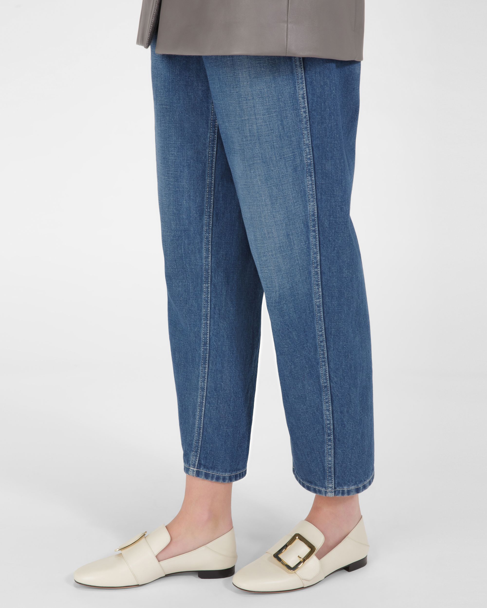 Women s Janelle Leather Loafers In Bone Bally