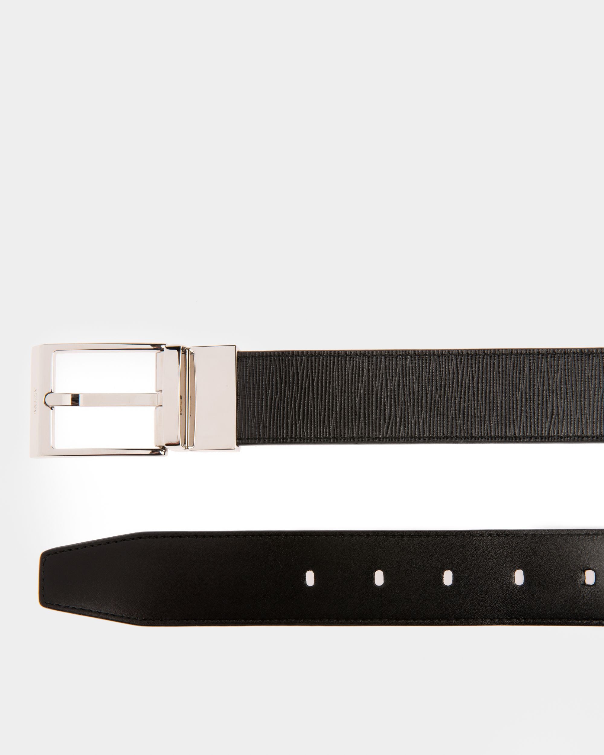 Shiff Leather 35mm Belt In Black - Men's - Bally - 02