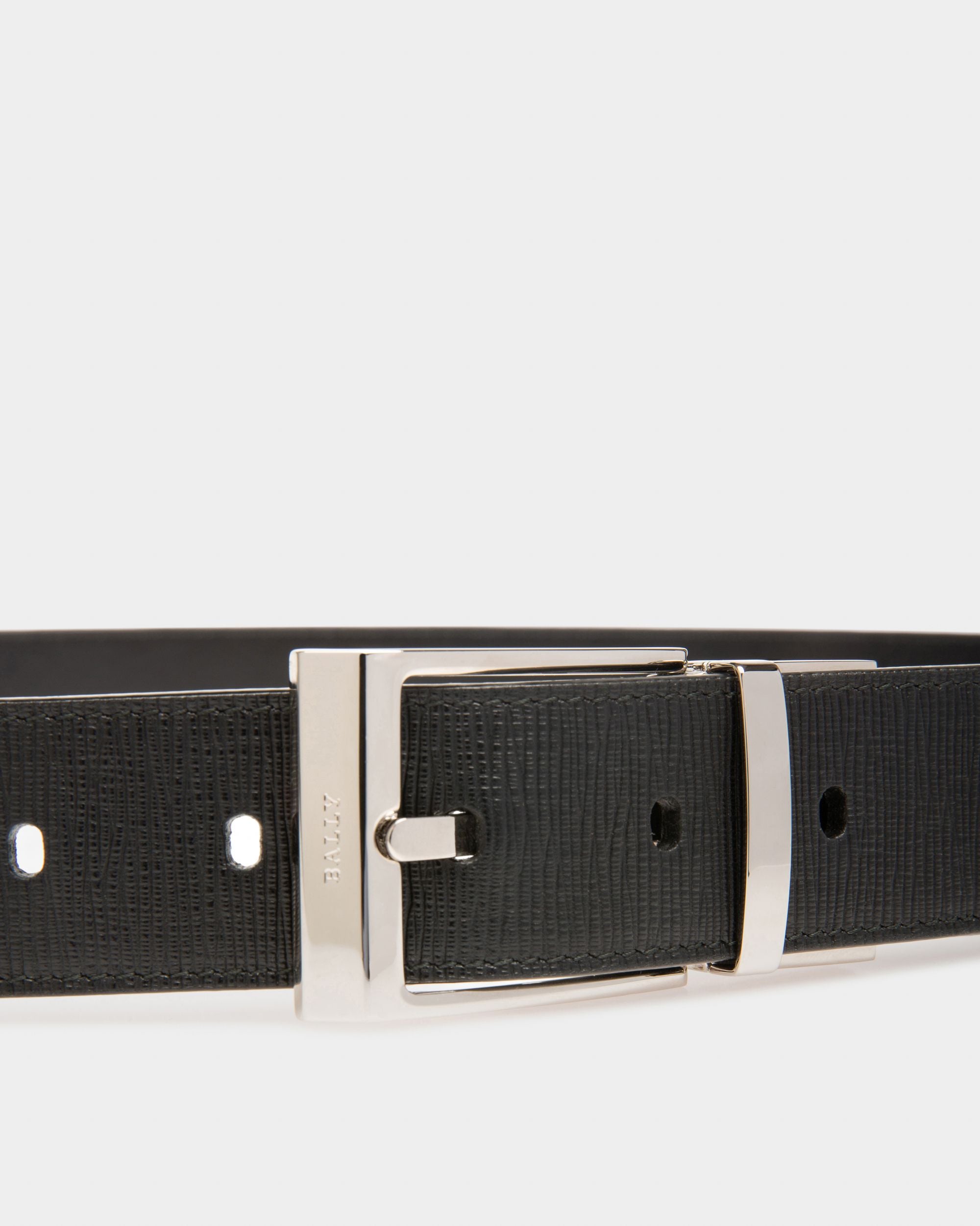 Shiff Leather 35mm Belt In Black - Men's - Bally - 03