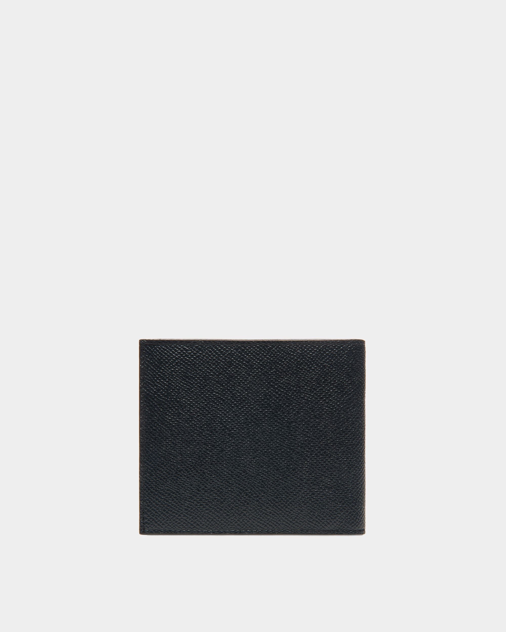 Lettering Wallet In Blue Leather - Men's - Bally - 02
