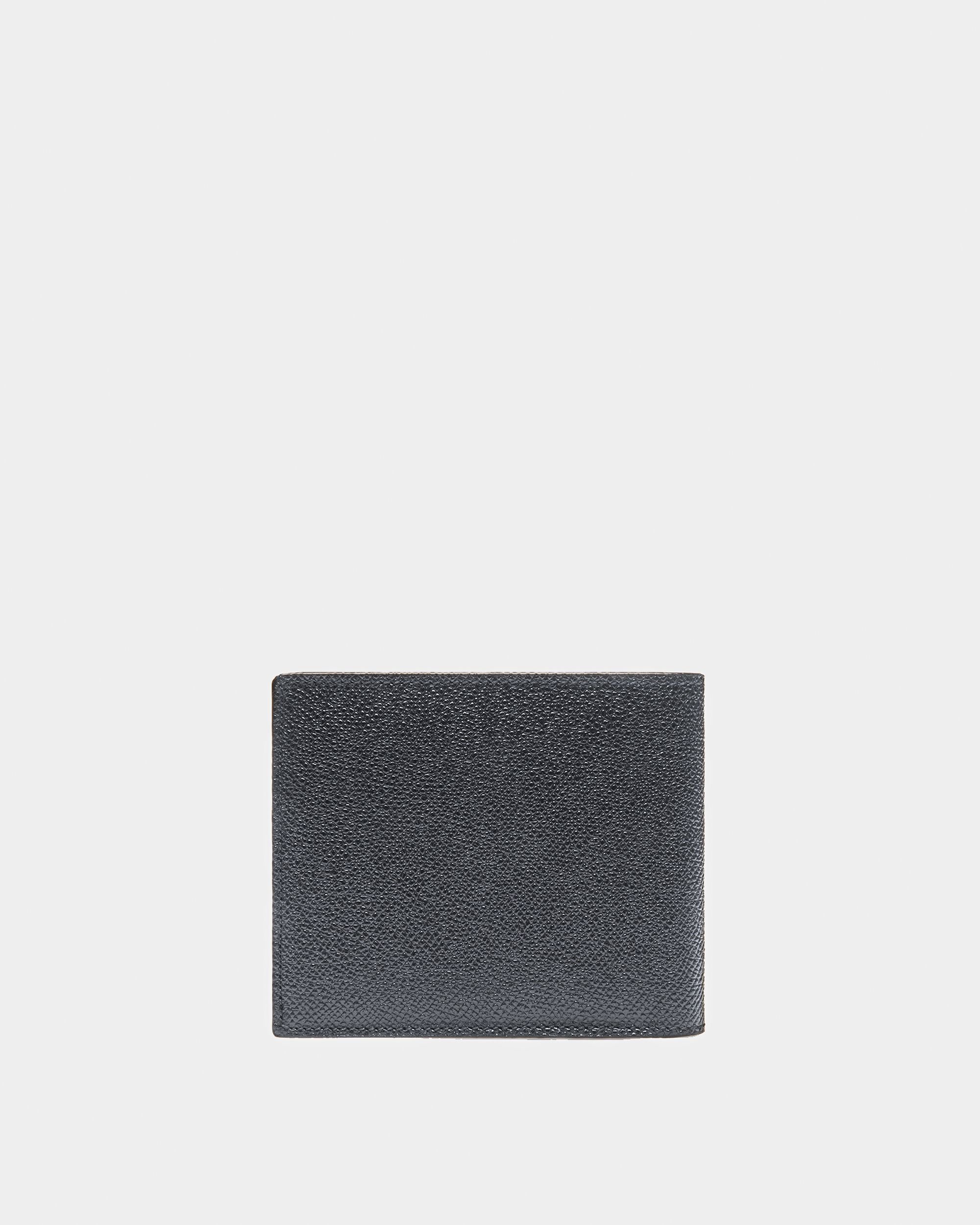 Lettering Coin Wallet In Blue Leather - Men's - Bally - 02