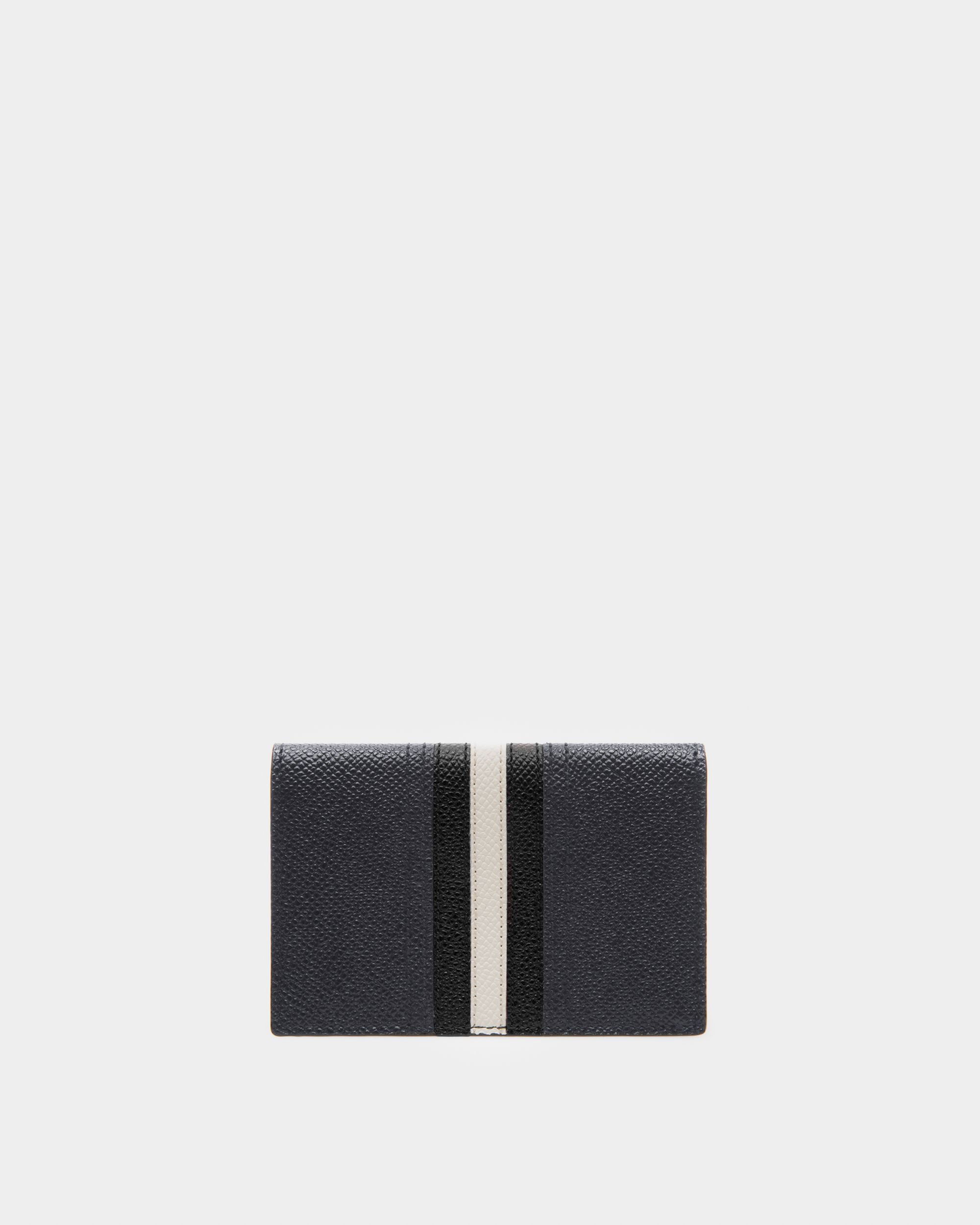 Tyke Leather Card Holder In Navy - Men's - Bally - 02