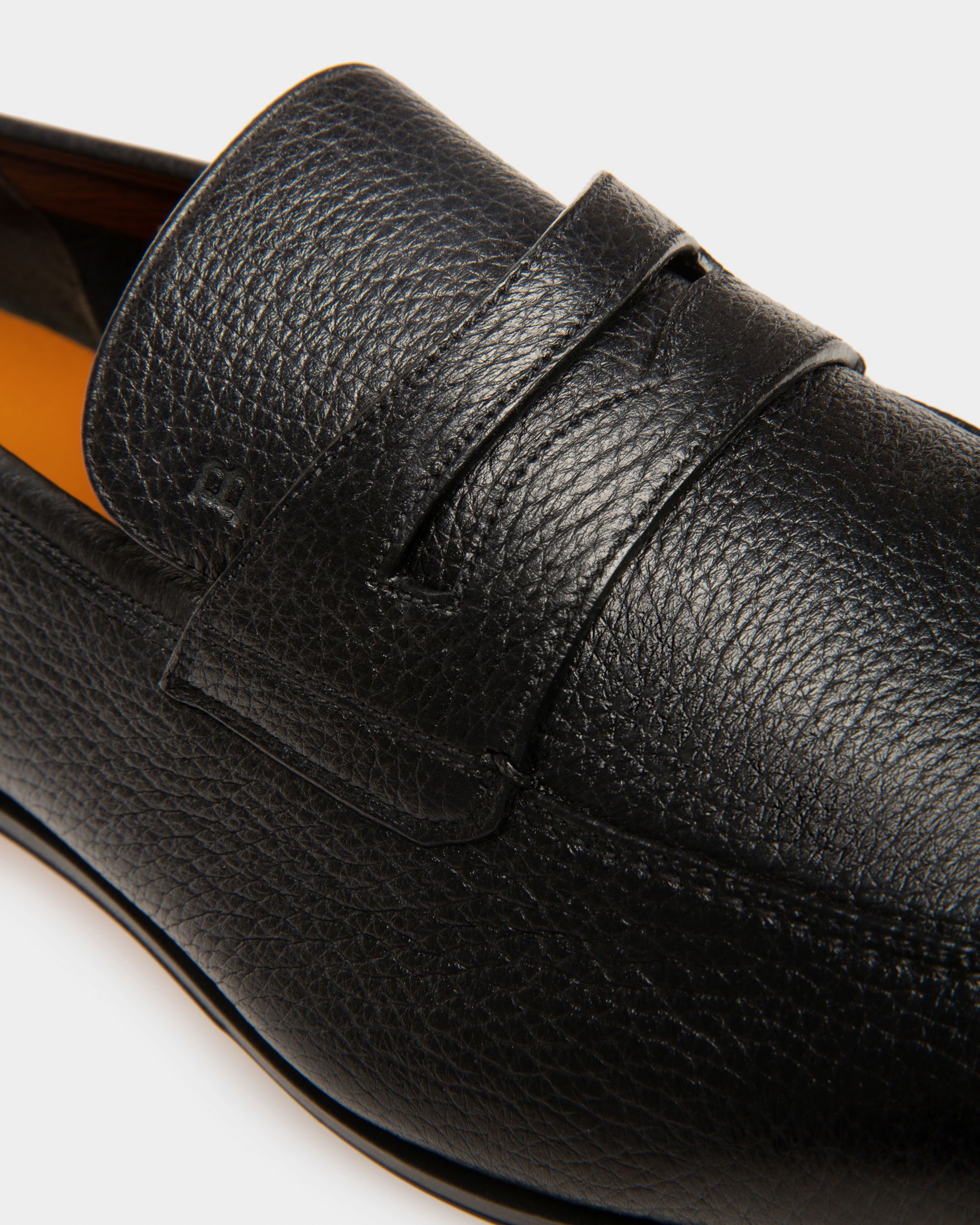 Webb Men's Grained Deer Leather Penny Loafer In Black - Men's - Bally - 04