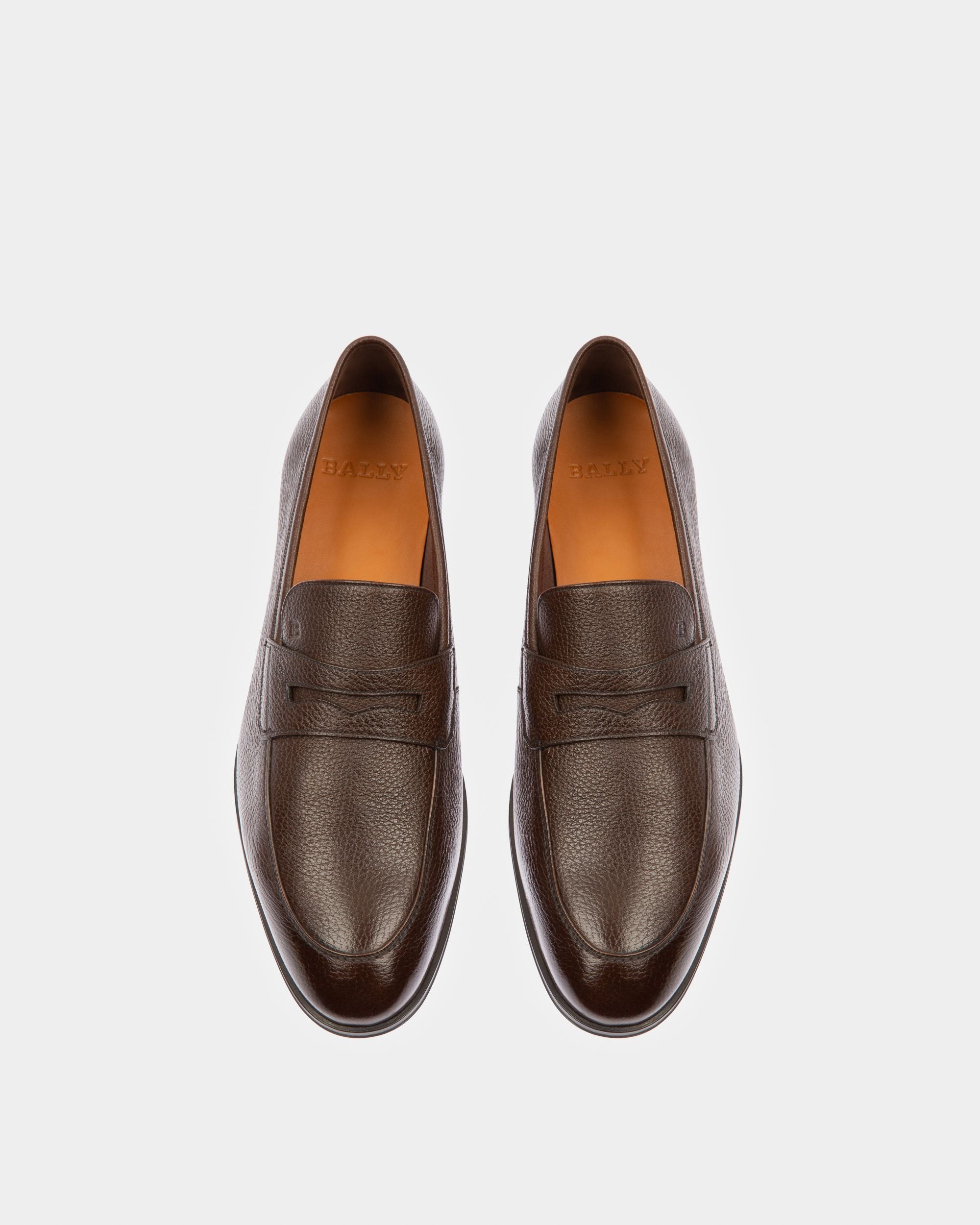 Webb Men's Grained Deer Leather Penny Loafer In Coconut - Men's - Bally - 02