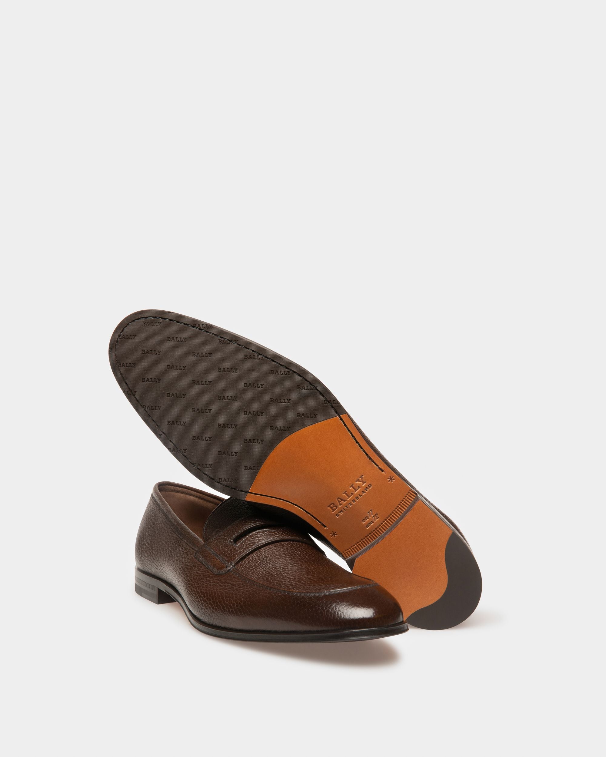 Webb Men's Grained Deer Leather Penny Loafer In Coconut - Men's - Bally - 05