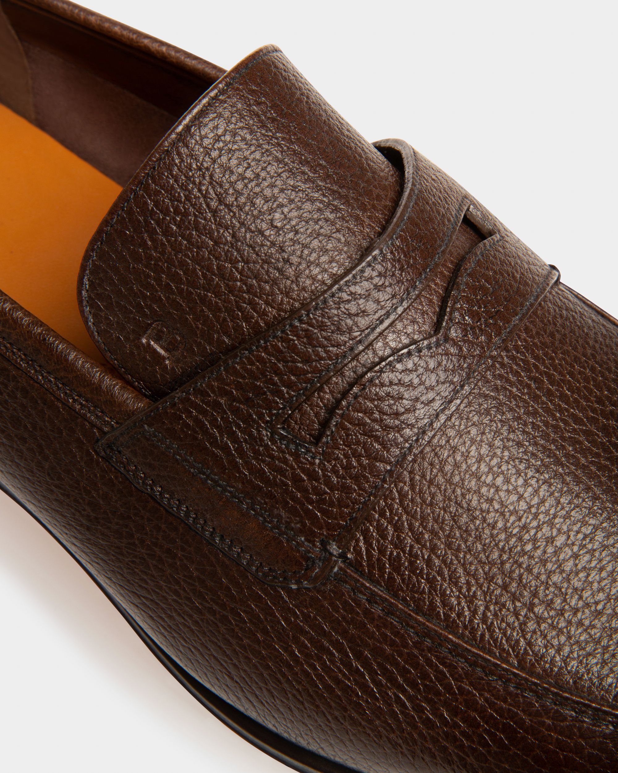 Webb Men's Grained Deer Leather Penny Loafer In Coconut - Men's - Bally - 06