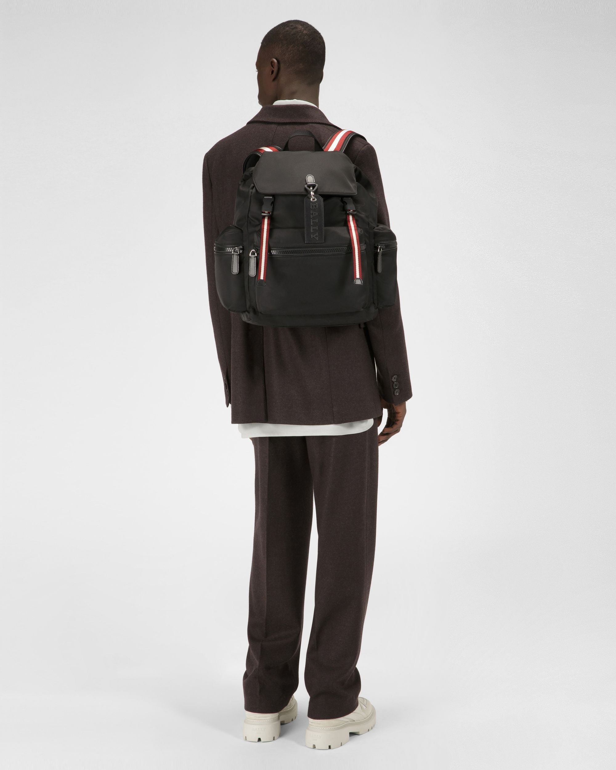 Crew Nylon Backpack In Black - Men's - Bally - 02
