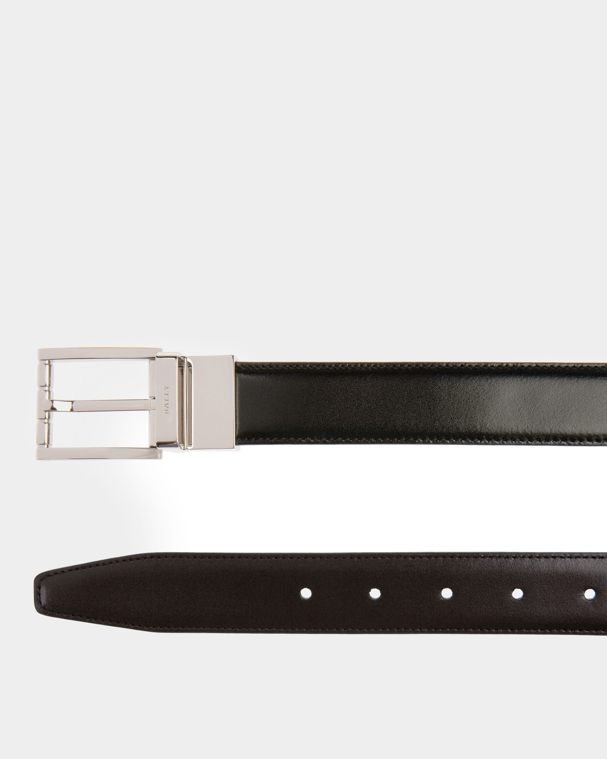 Astor Leather 30mm Belt In Black - Men's - Bally - 02