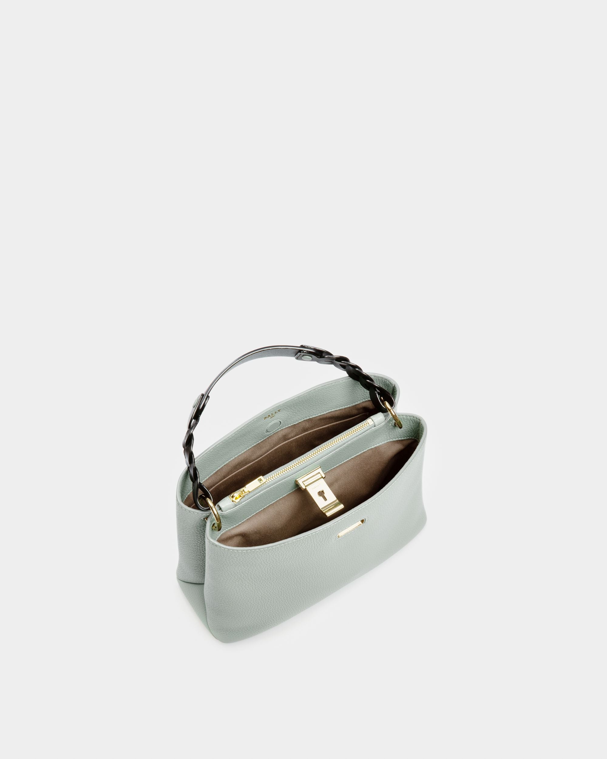 Lucyle Leather Shoulder Bag In Light Blue - Women's - Bally - 04
