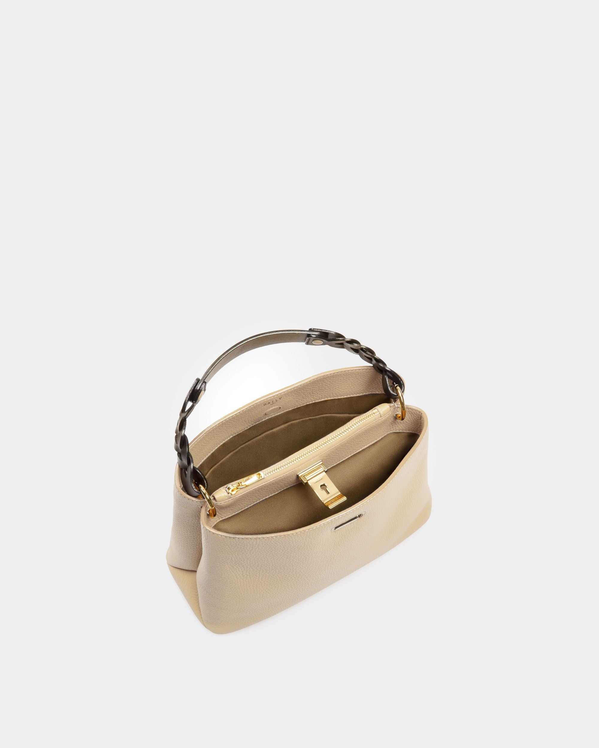 Lucyle Leather Shoulder Bag In Light Beige - Women's - Bally - 04