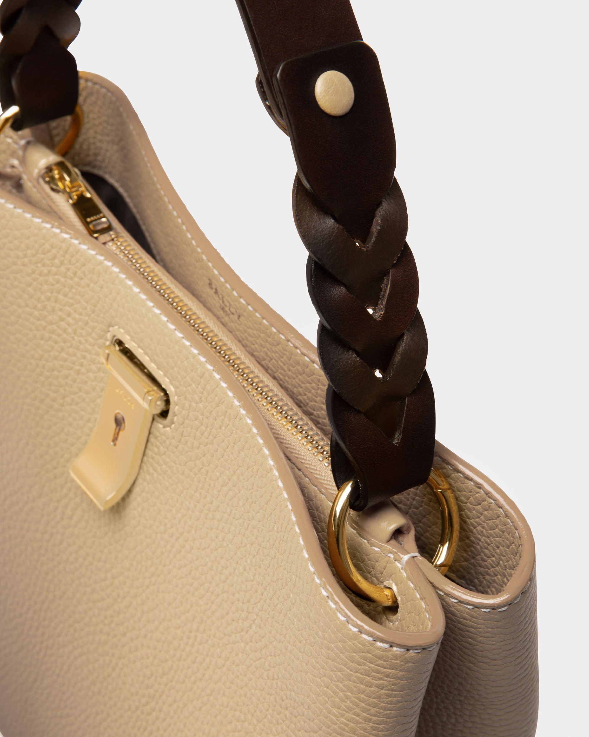Lucyle Leather Shoulder Bag In Light Beige - Women's - Bally - 05