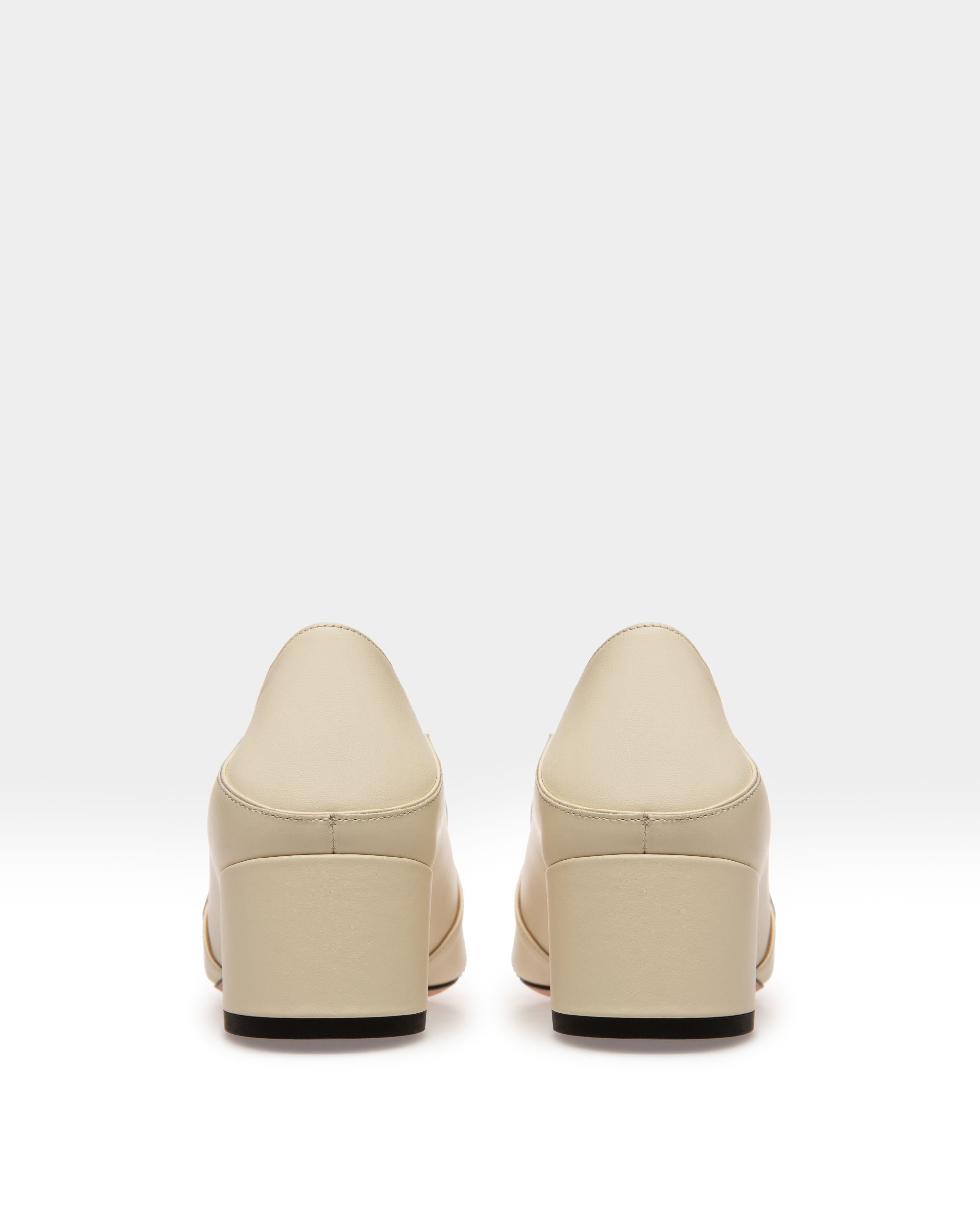 Janelle Women's Calf Leather Pump With 40Mm Heel In Bone - Women's - Bally - 03