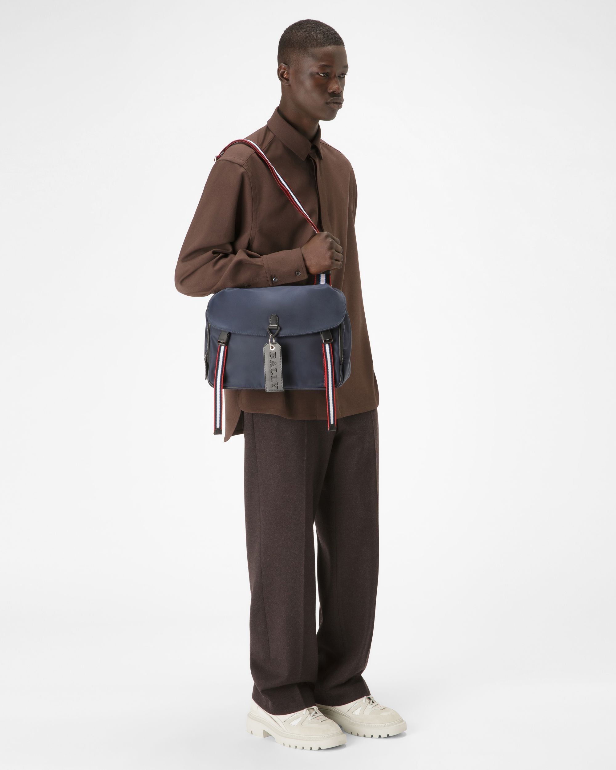 Catch Nylon Messenger Bag In Navy - Men's - Bally - 02