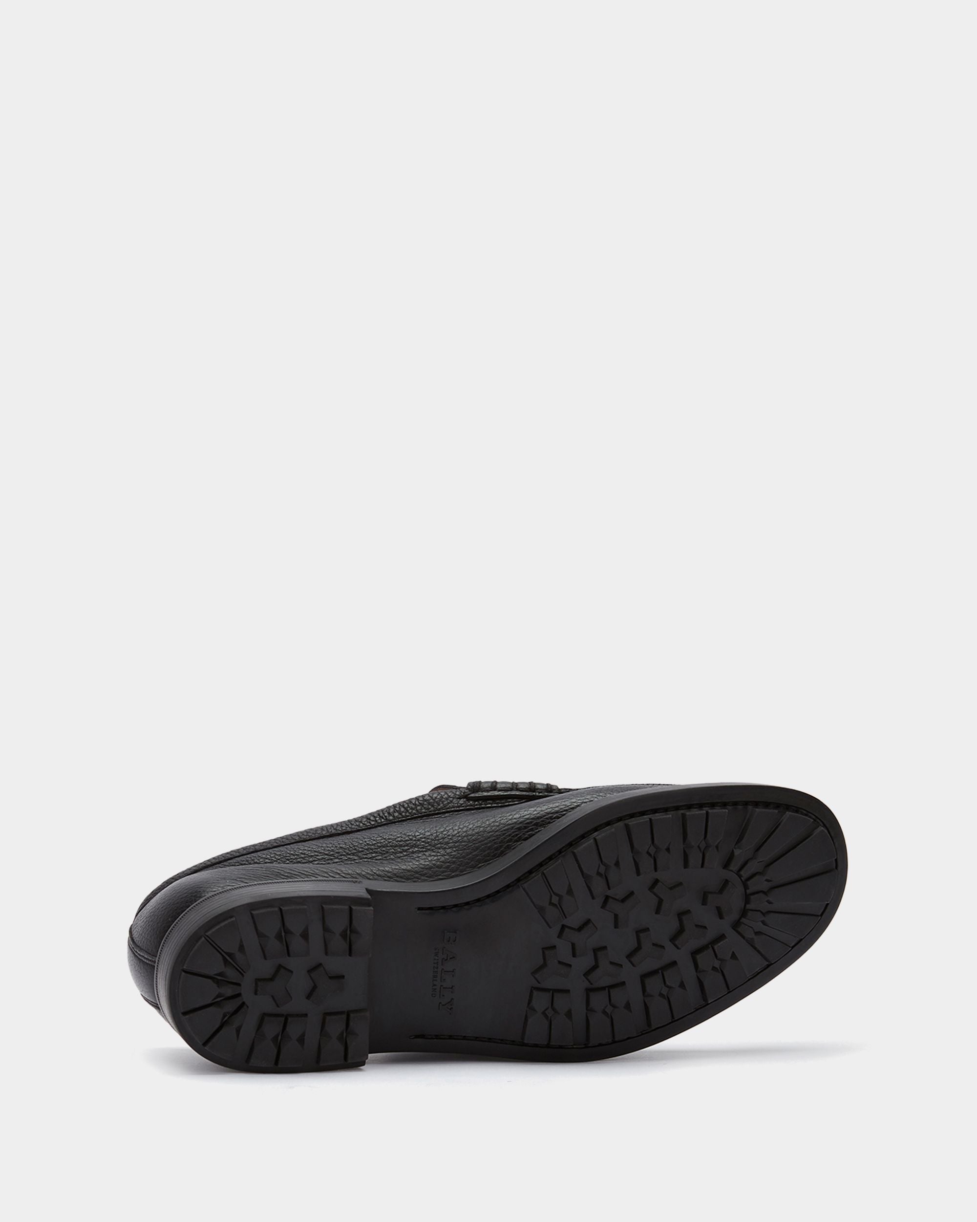 Moccasin in Black Grained Leather - Men's - Bally - 04