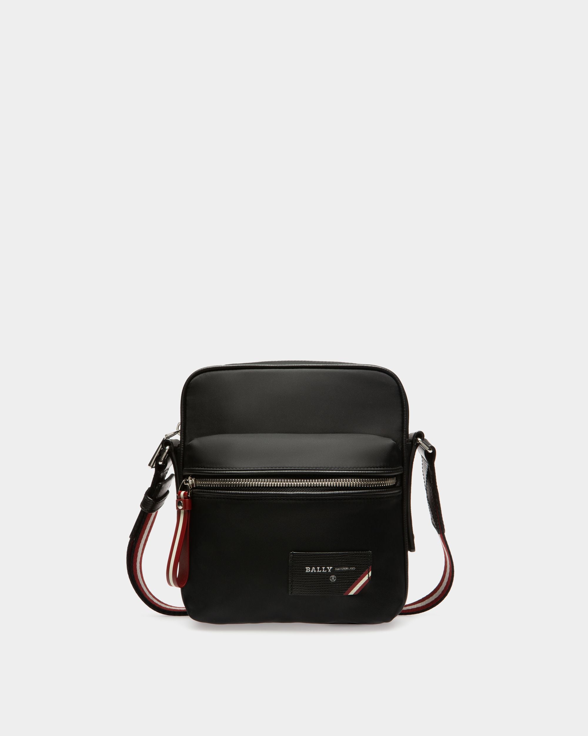 Explore Crossbody Bag In Black Leather And Nylon - Men's - Bally - 01
