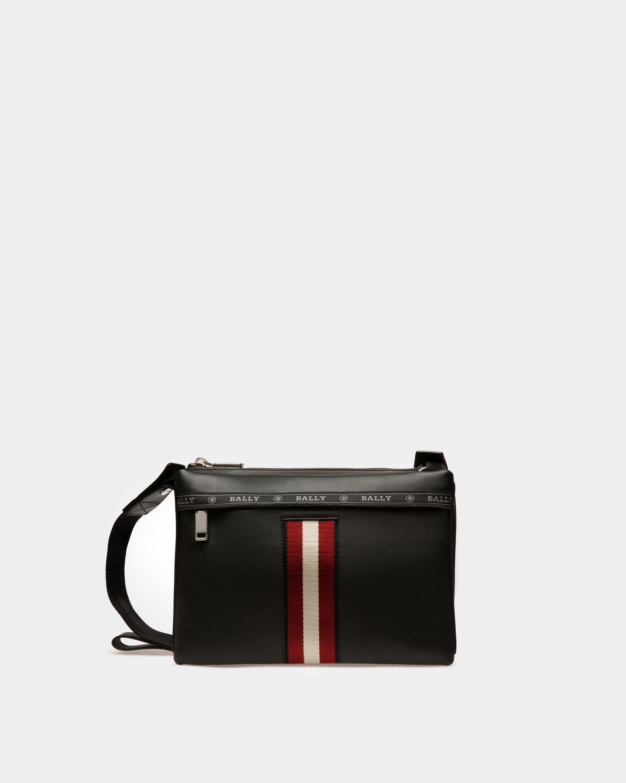 Harvey Leather Cross-Body Bag In Black - Men's - Bally - 01