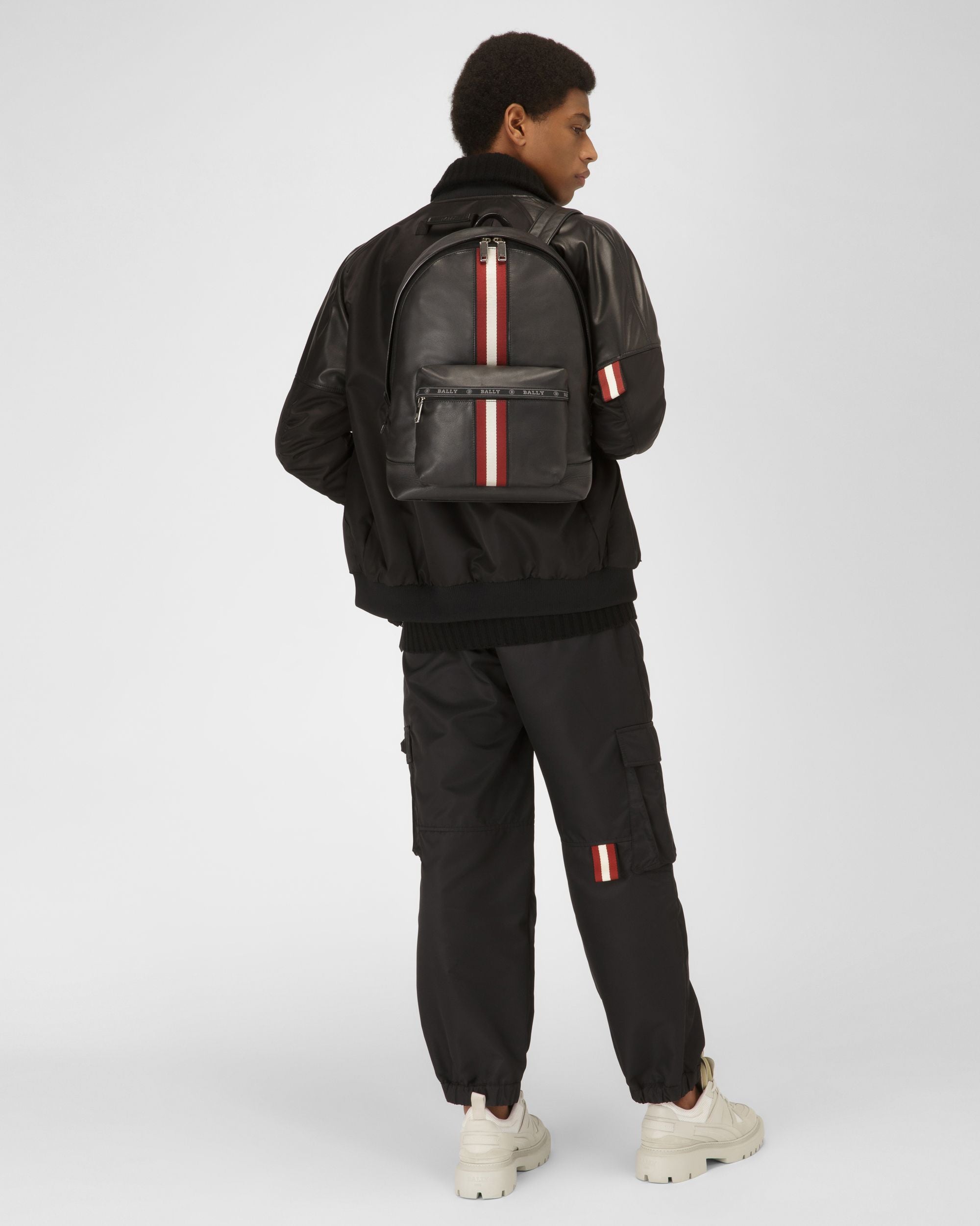 Harper Leather Backpack In Black - Men's - Bally - 04