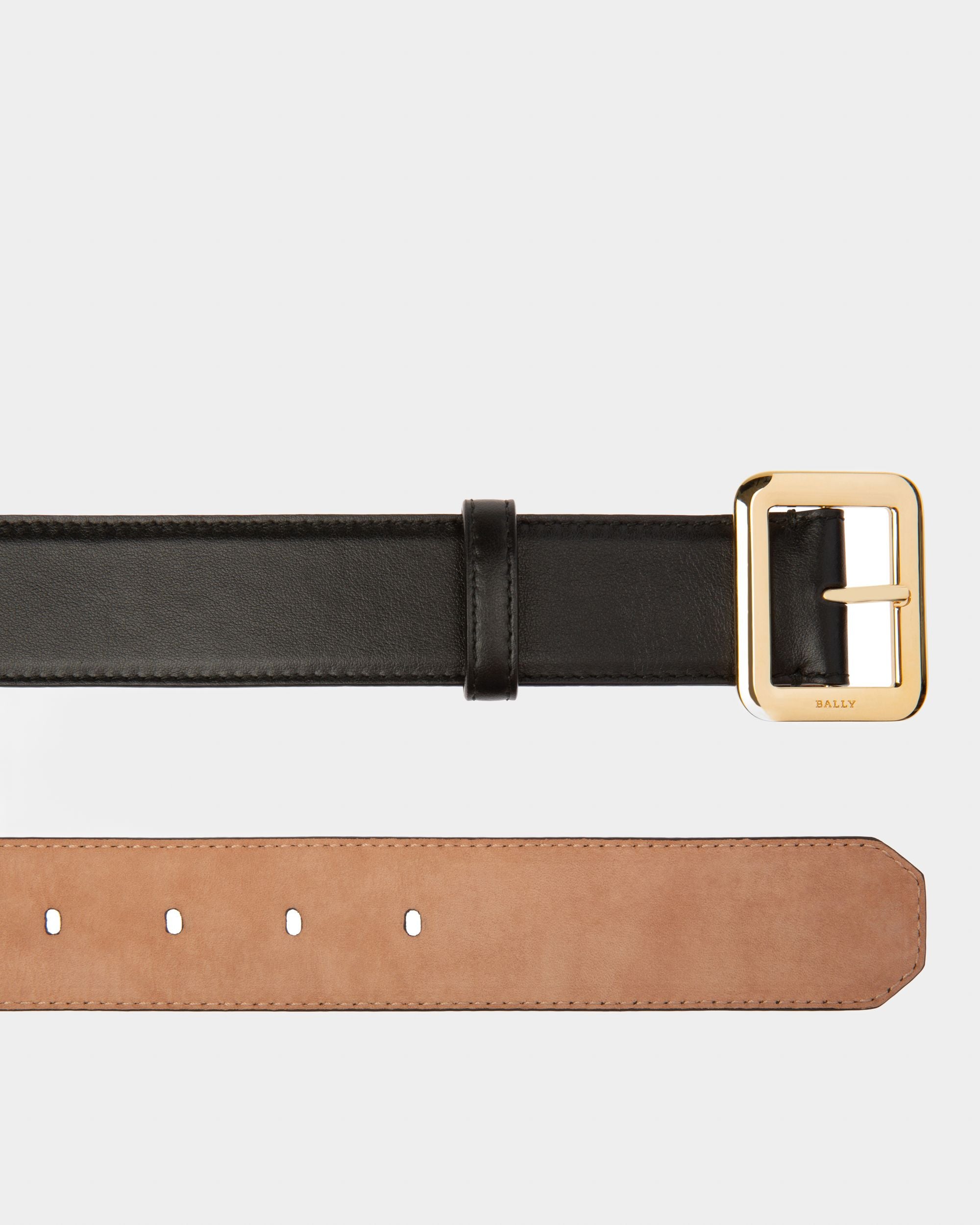 Janelle Leather 35mm Belt In Black - Women's - Bally - 02