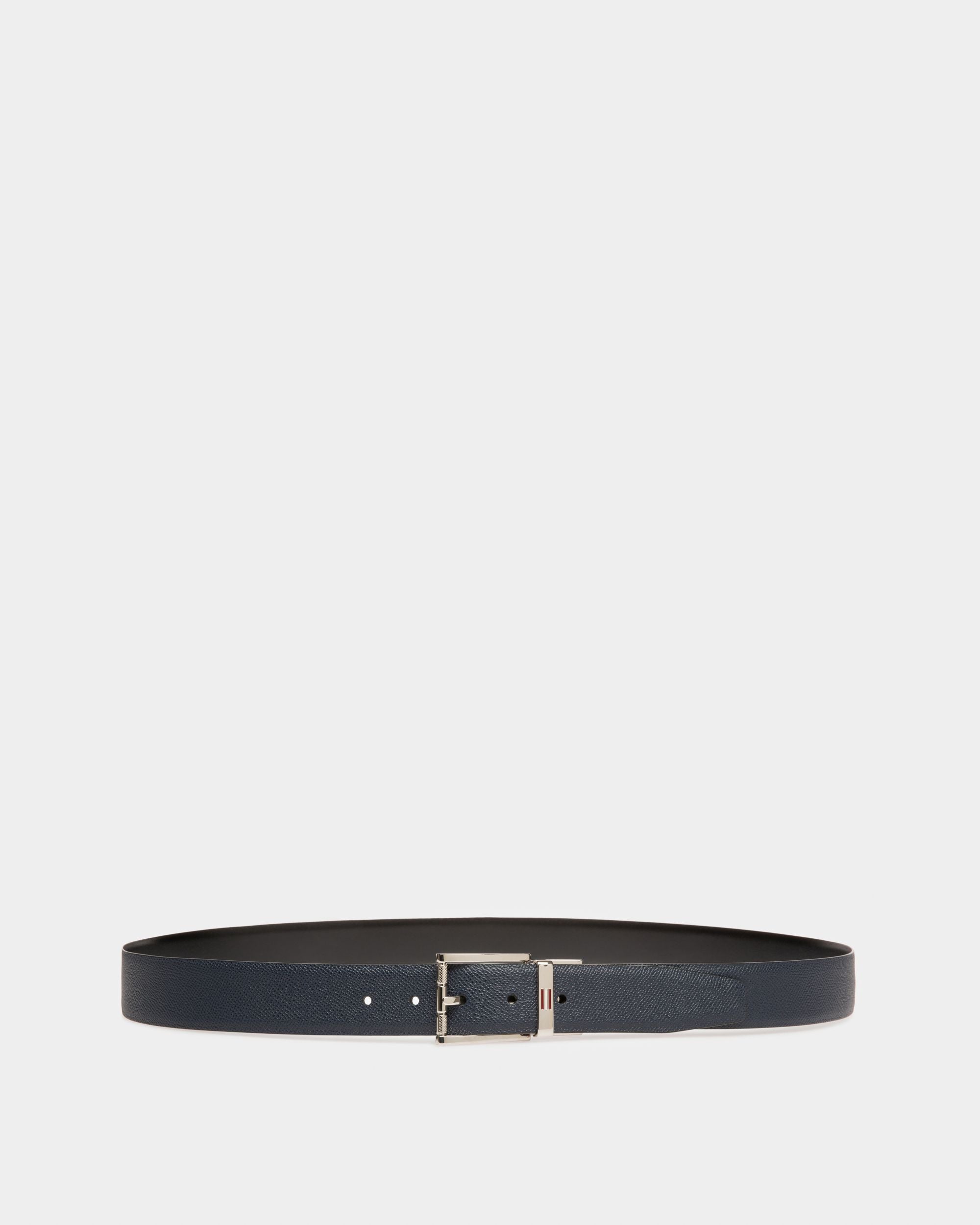 Astori Leather 35mm Belt In Navy - Men's - Bally - 01