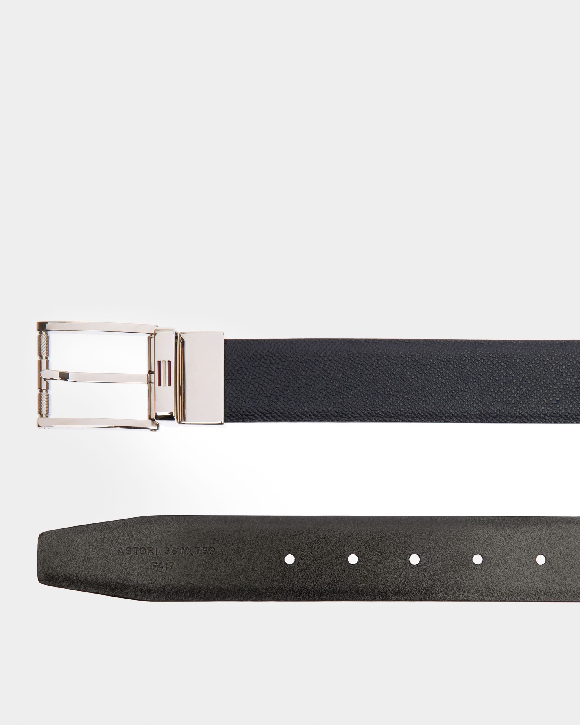 Astori Leather 35mm Belt In Navy - Men's - Bally - 02