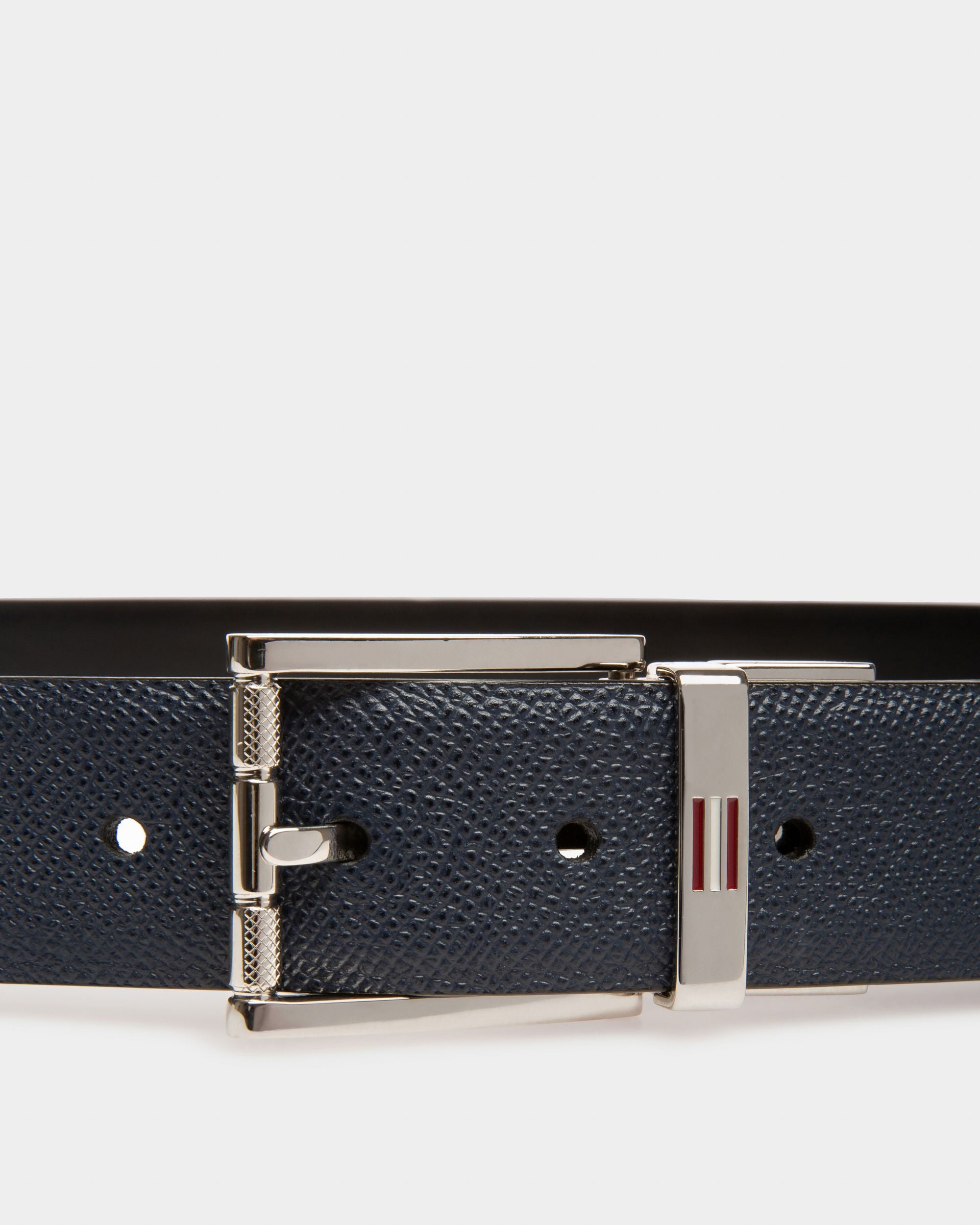 Astori Leather 35mm Belt In Navy - Men's - Bally - 03